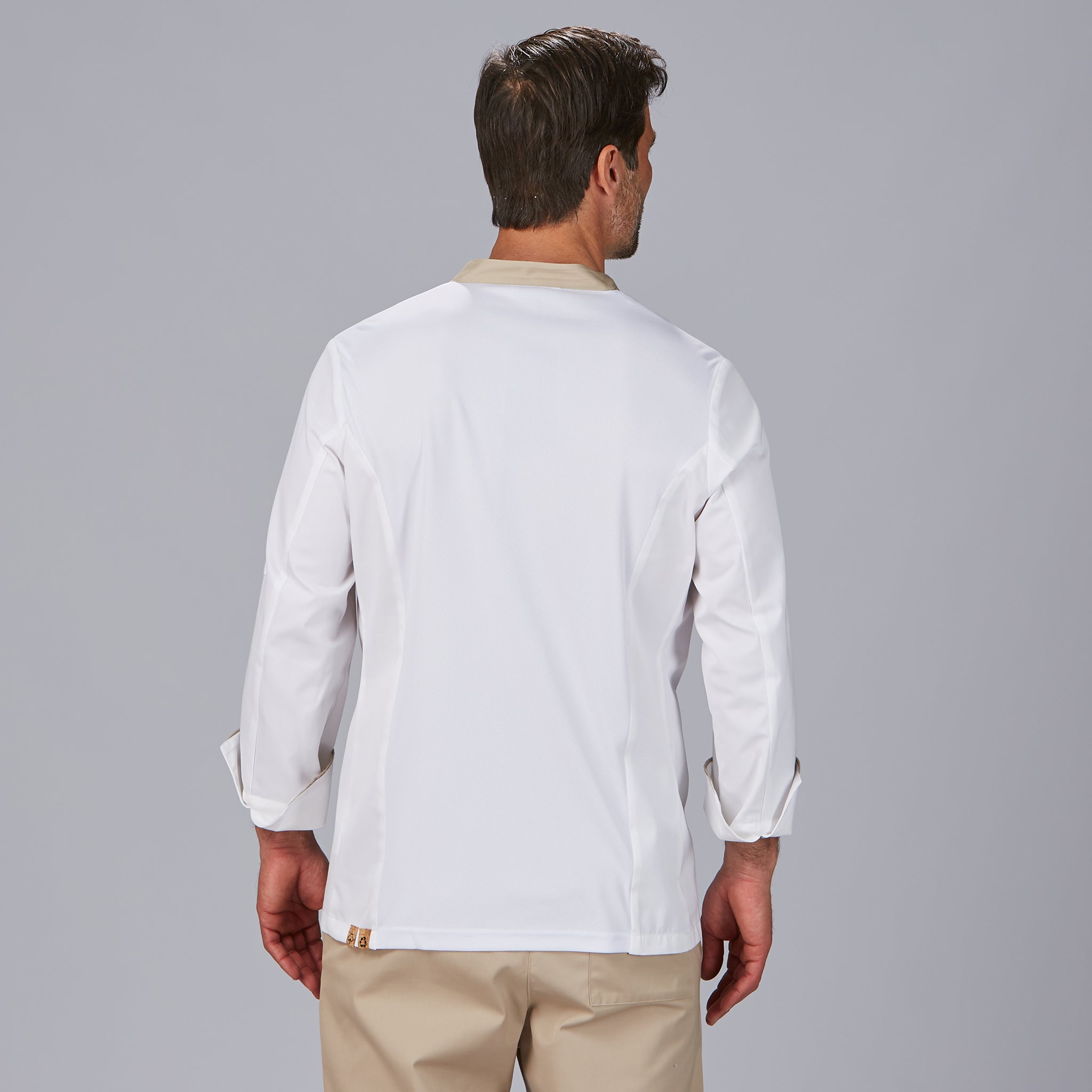 Gary's Otero veste cuisine homme gris perla coton bio