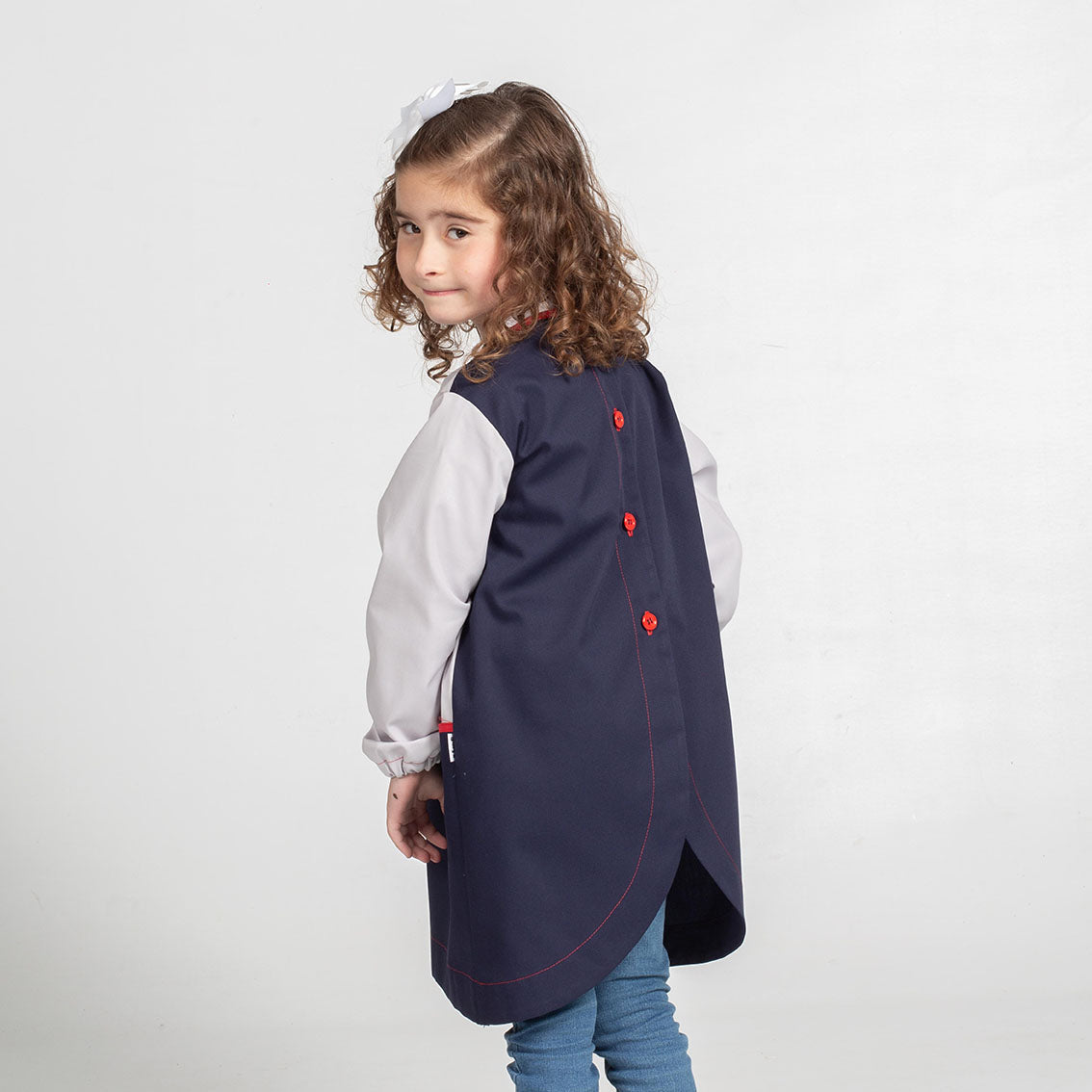Gary's Pingüino tablier école enfant marine manches longues