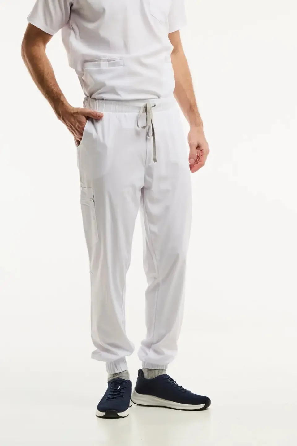 Aelin LUCA pantalon médical homme blanc 3 poches