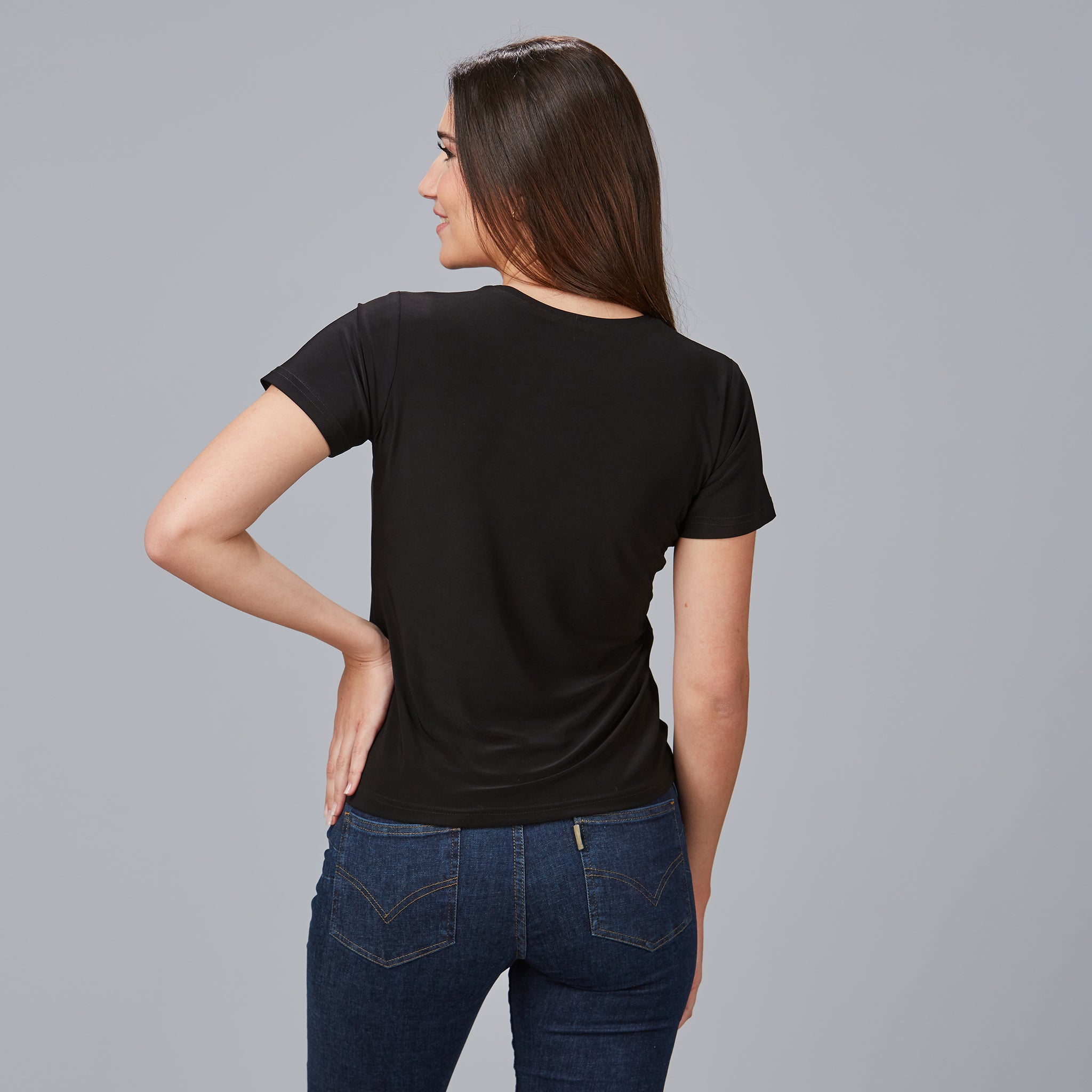 Gary's Sabina T-Shirt Femme Noir T-Shirt Travail Stretch