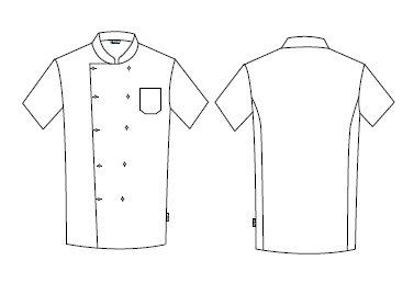 Gary's Jackets veste cuisine blanche manches courtes popeline