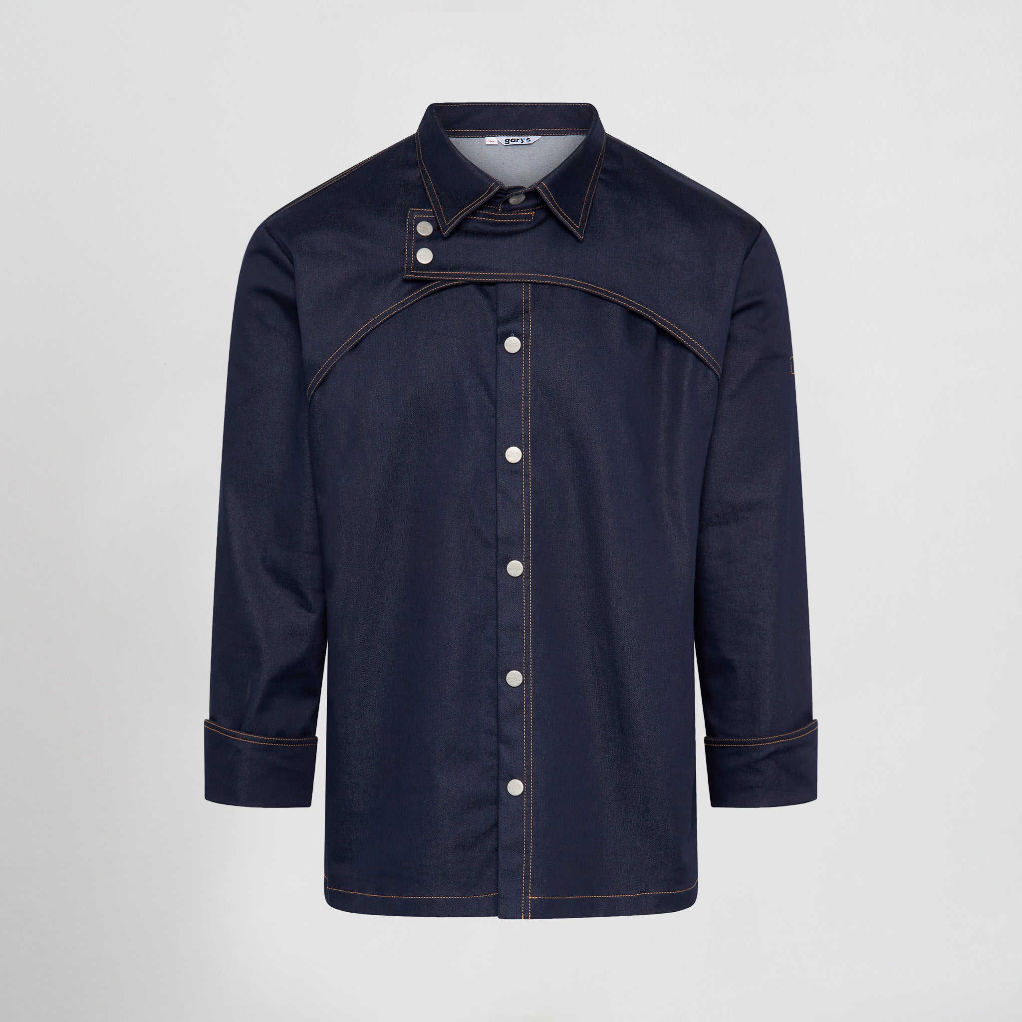 GARY'S Prieto veste de cuisine denim marine col chemise