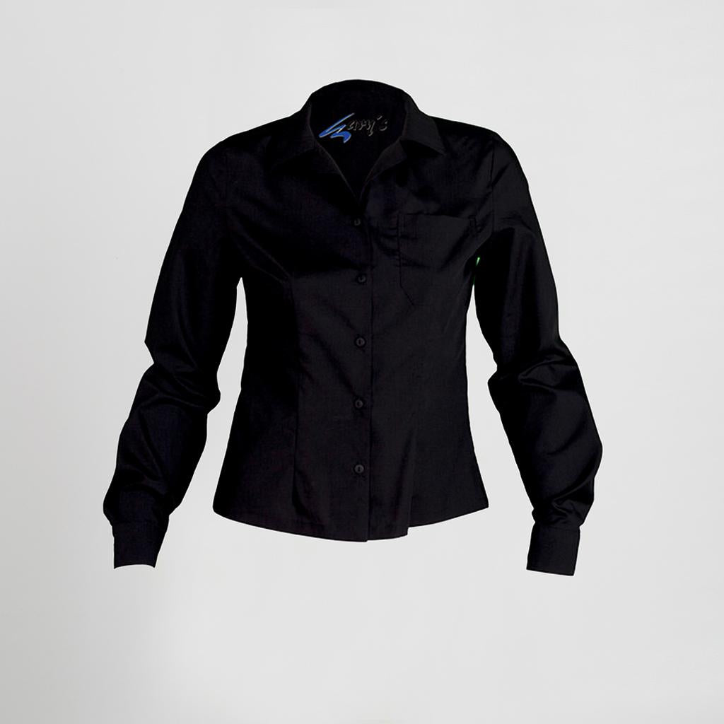 Gary's Blouses chemisier femme noir manches longues cintré