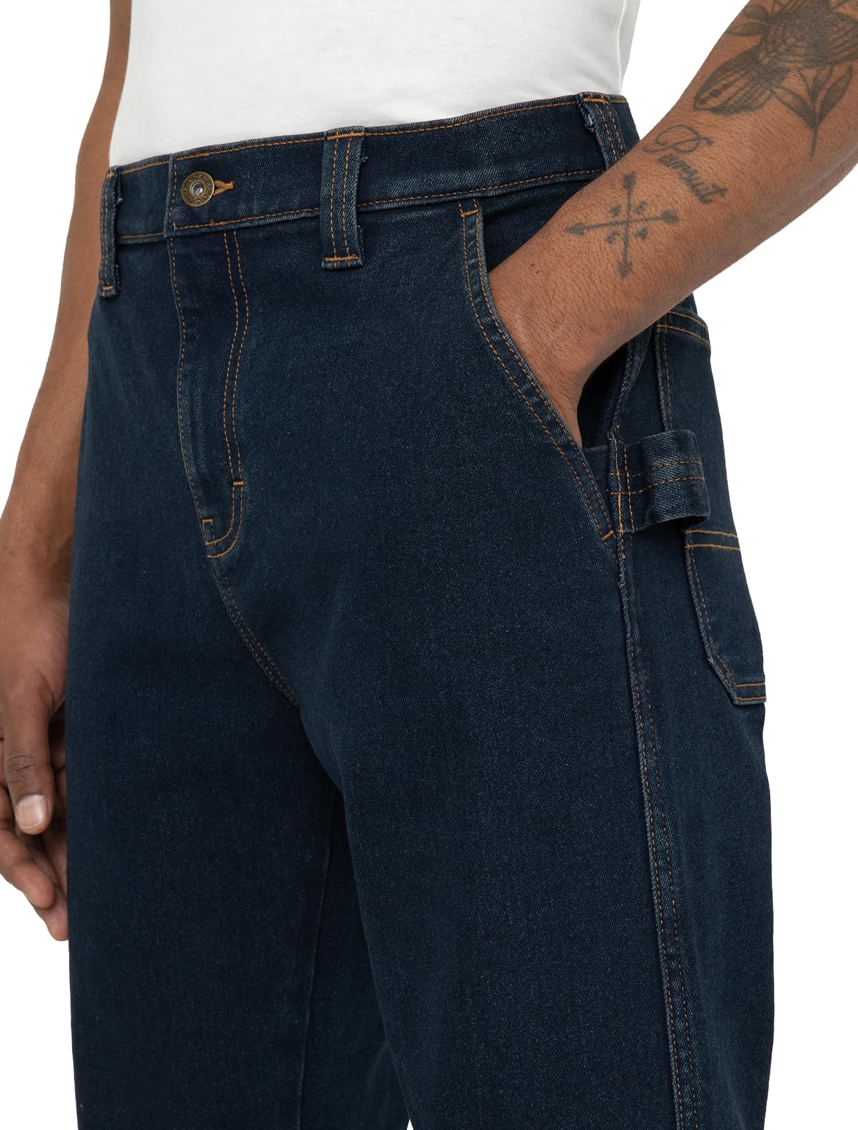 Dickies Carpenter Jean Travail Denim Foncé Coupe Droite