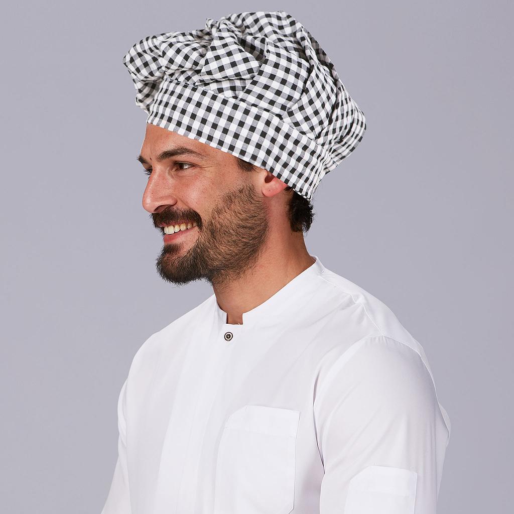 Gary's Classic Chef Cheescloth toque cuisine vichy noir