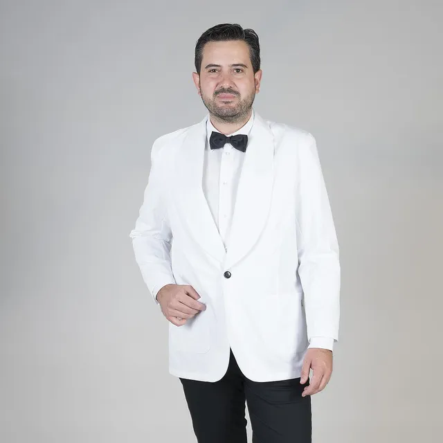 Gary's Smoking veste serveur blanche 1 bouton