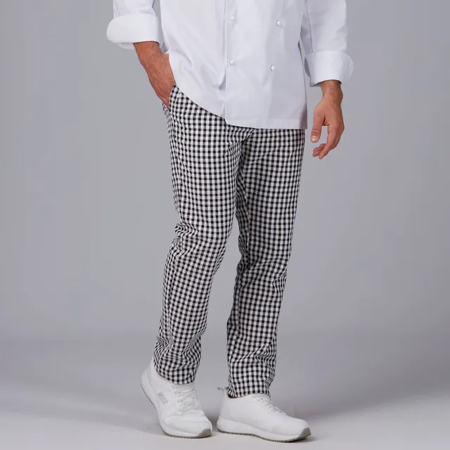 Gary's pantalon cuisine vichy noir cordon unisexe