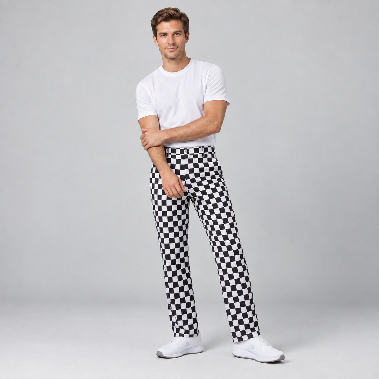 Gary's Printing pantalon cuisine damier noir/blanc 48