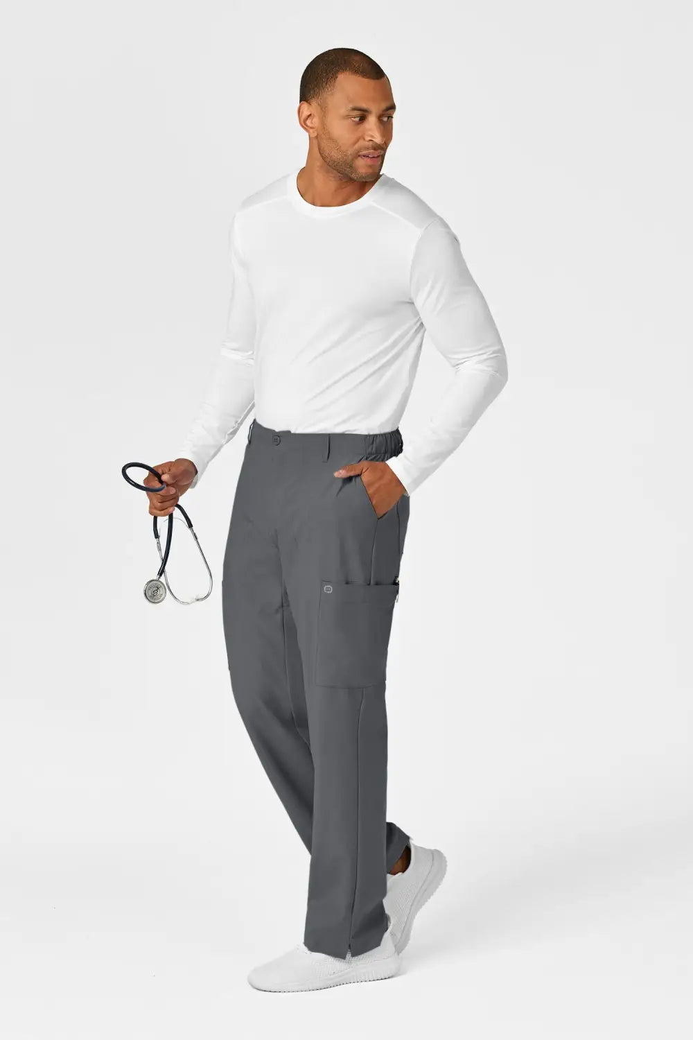Aelin LUCA W123 Tenue médicale homme gris stretch
