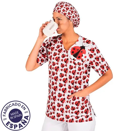 Enfermania Ropa blouse médicale microfibre Mariquitas unisexe