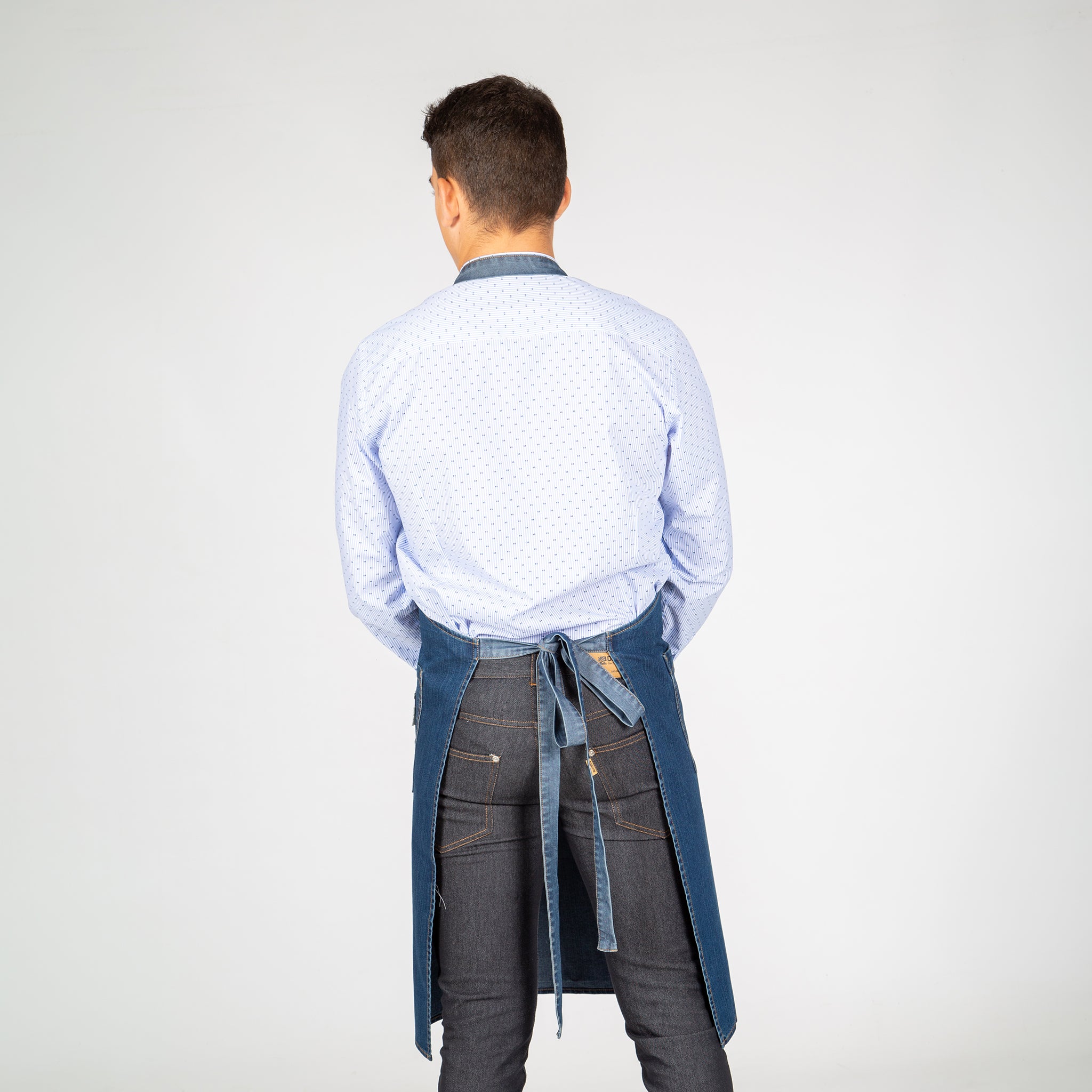 GARY'S Aprons tablier bavette denim indigo 90x75 cm 4 poches