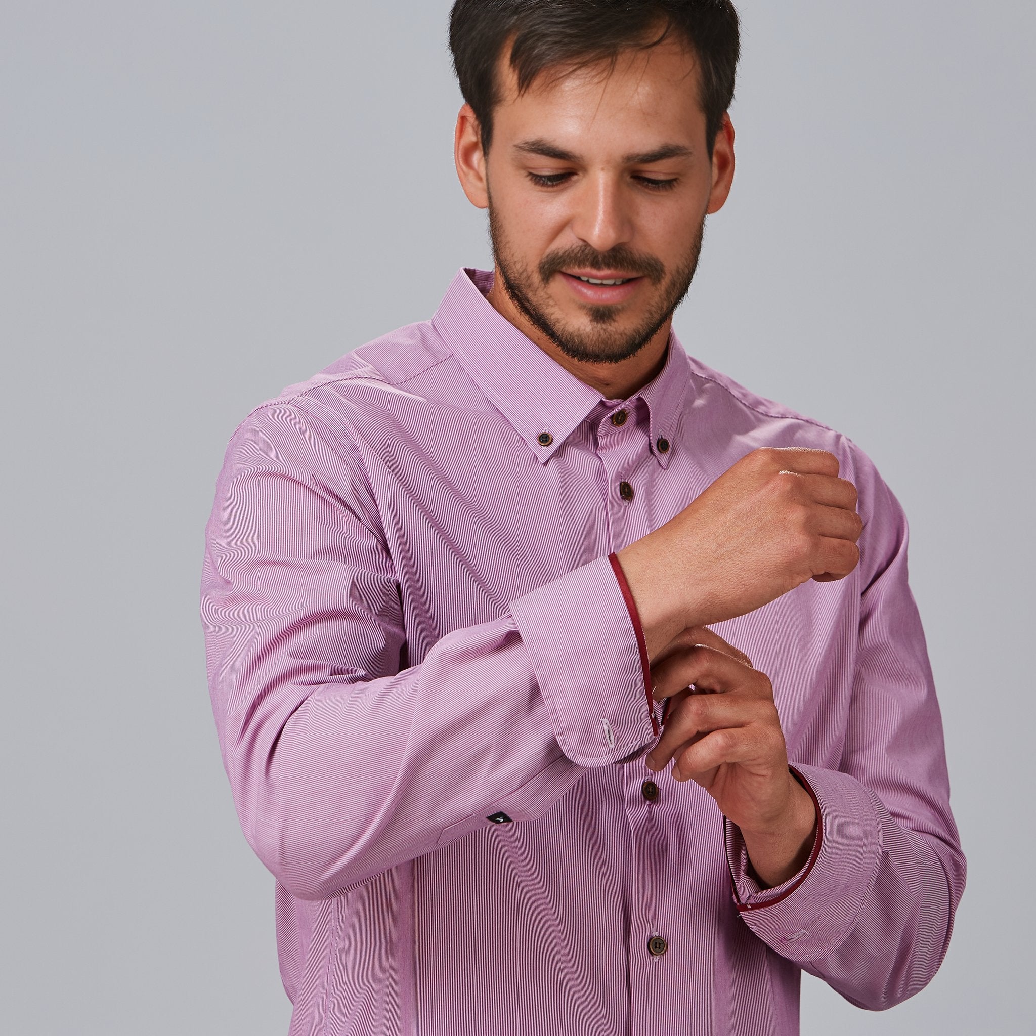 GARY'S Leonardo chemise homme rayée slim marine stretch