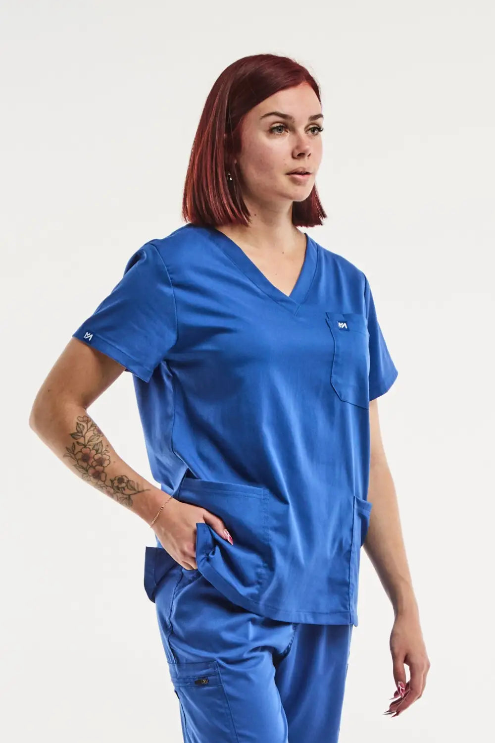 Aelin EMMA Tunique médicale Femme Bleu Roi - Blouse col V