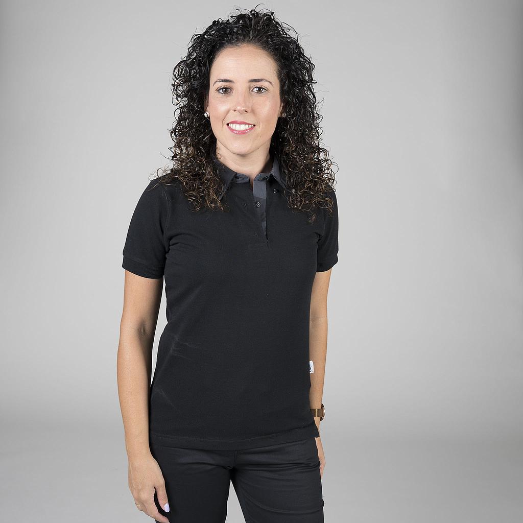Gary's polo femme noir manche courte slim
