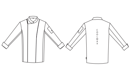 GARY'S Eolo veste chef homme blanc Coolmax manche longue