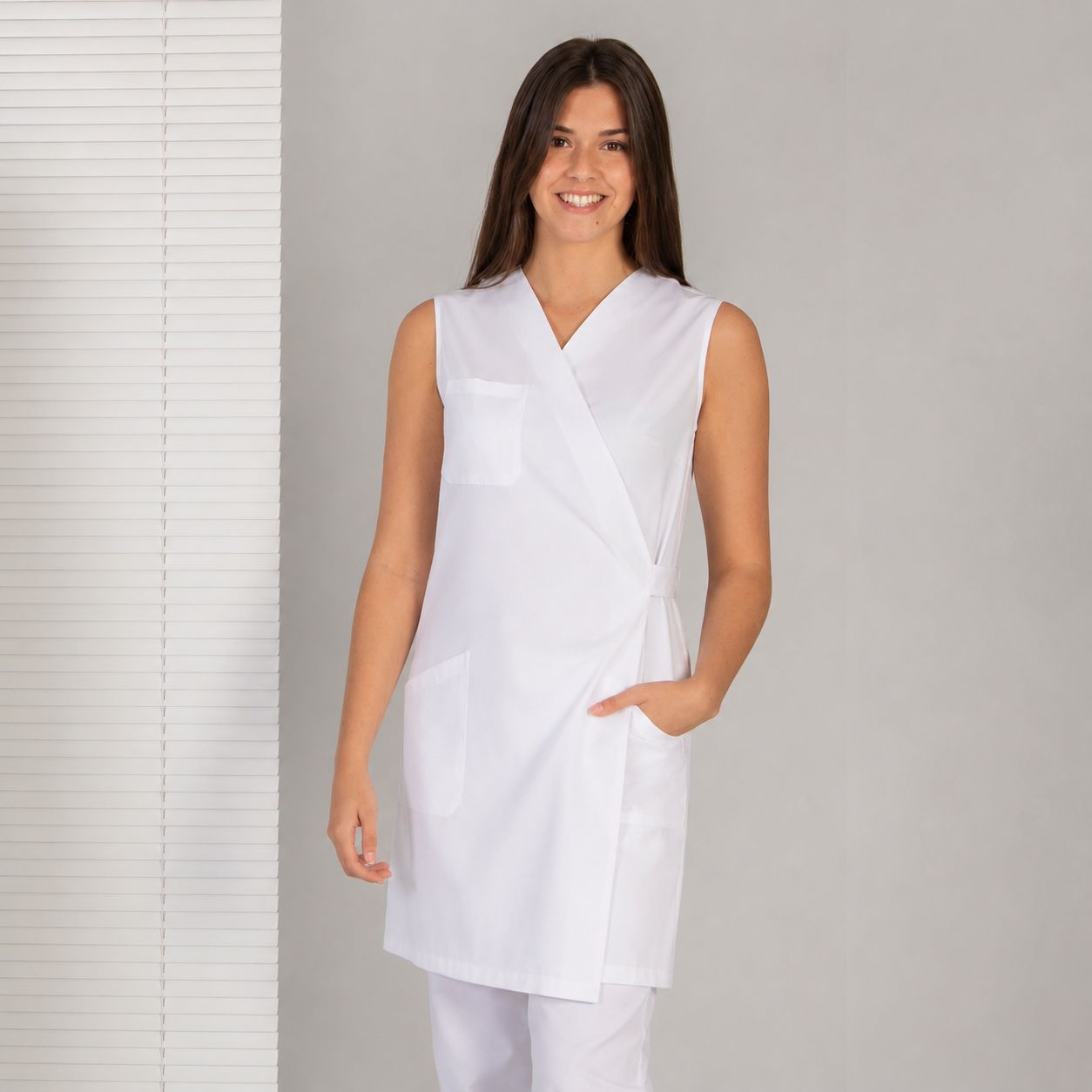 Gary's blouse croisière femme blanche sans manches sarrau