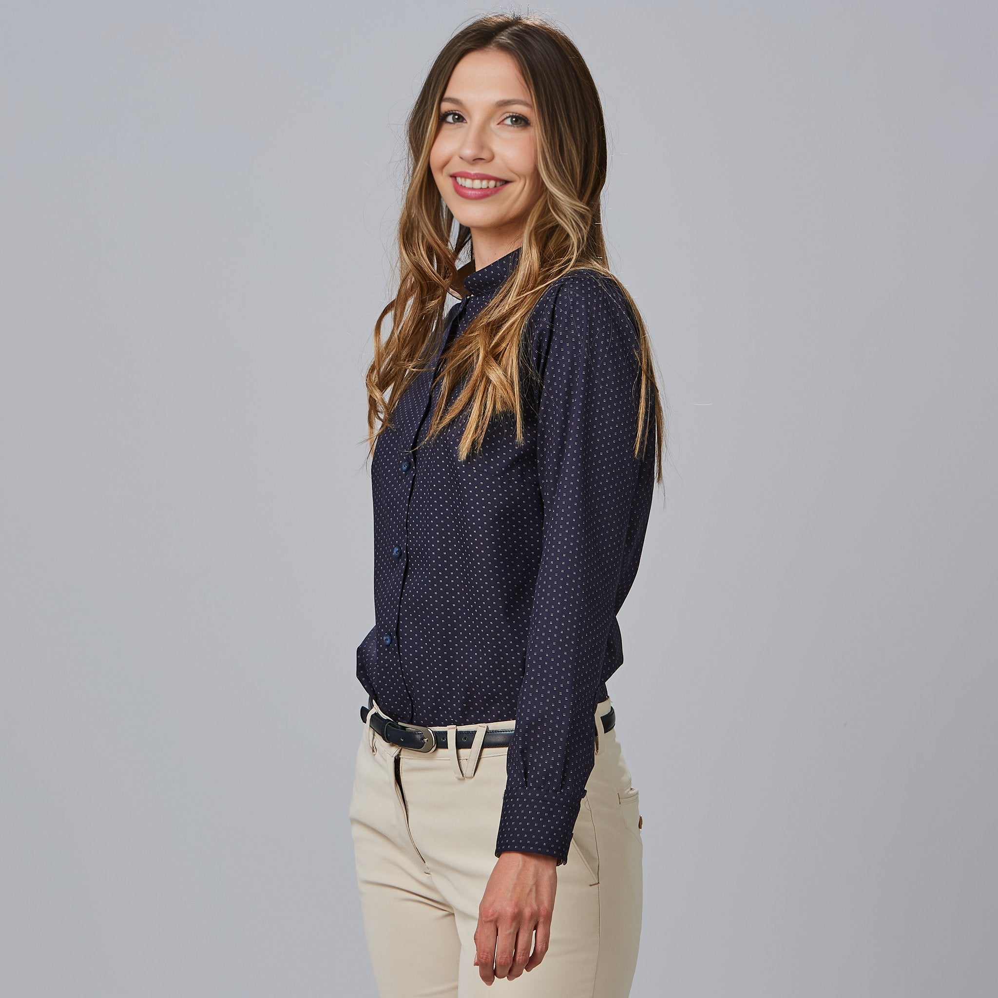 GARY'S Teresa chemise femme marine pois bicolore
