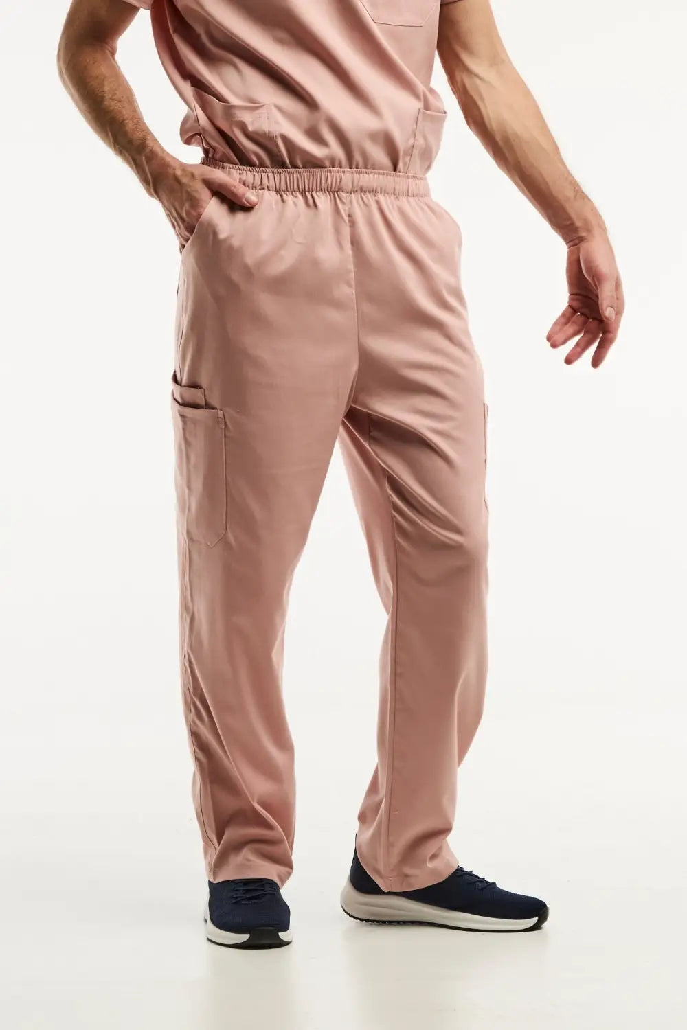 Aelin LUCA pantalon médical homme rose clair poches