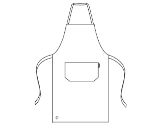 Gary's Tablier Bavette Coton Bio 91x74cm Blanc Poche