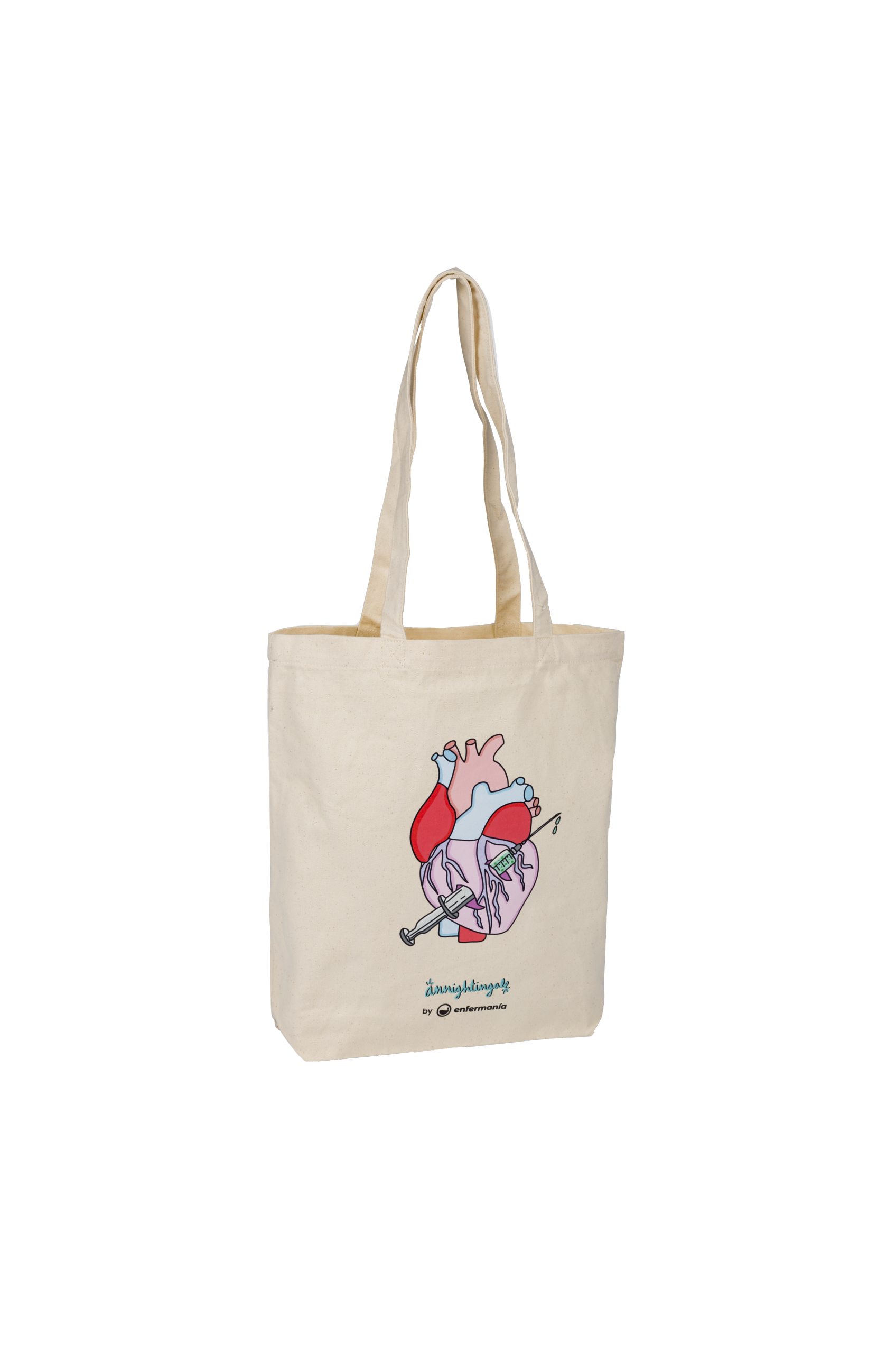 Enfermania Rebelheart tote bag coton bio beige 36x40 cm