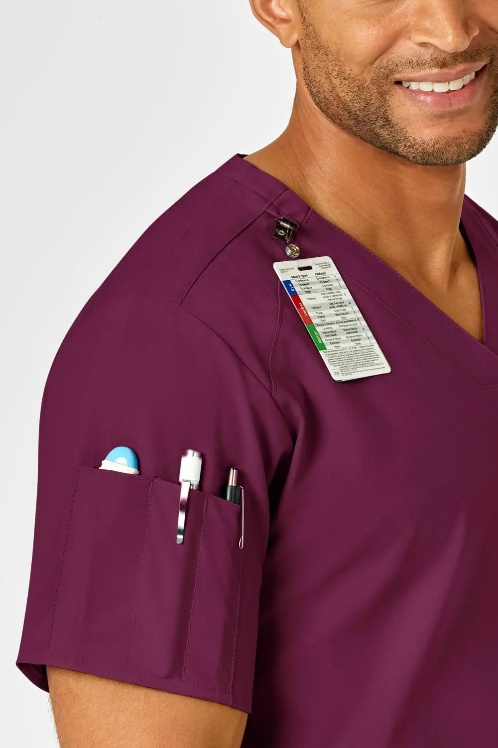 Aelin LUCA W123 tenue médicale homme bordeaux