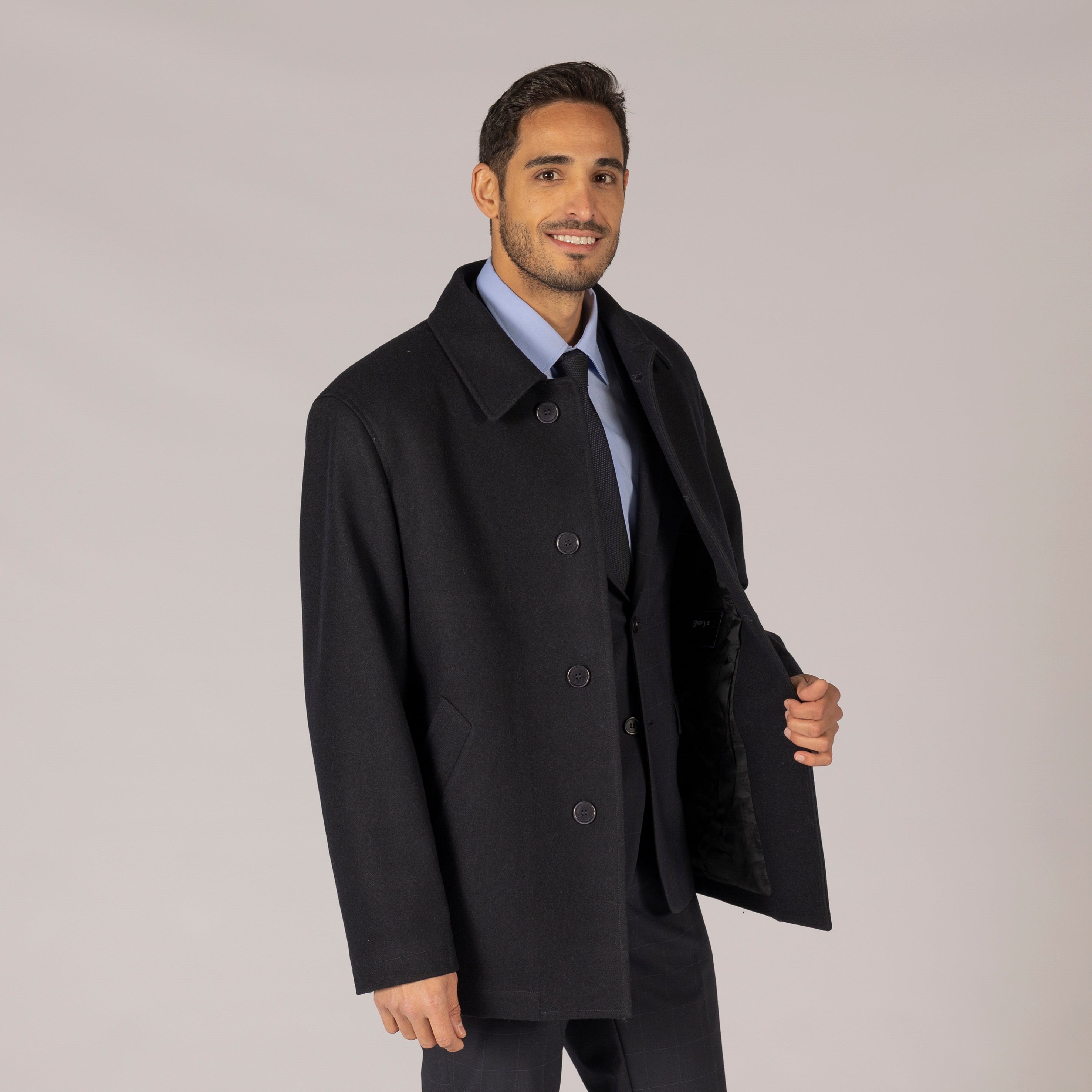 Gary's Jackets Coat Man Mouflon manteau marine chaud