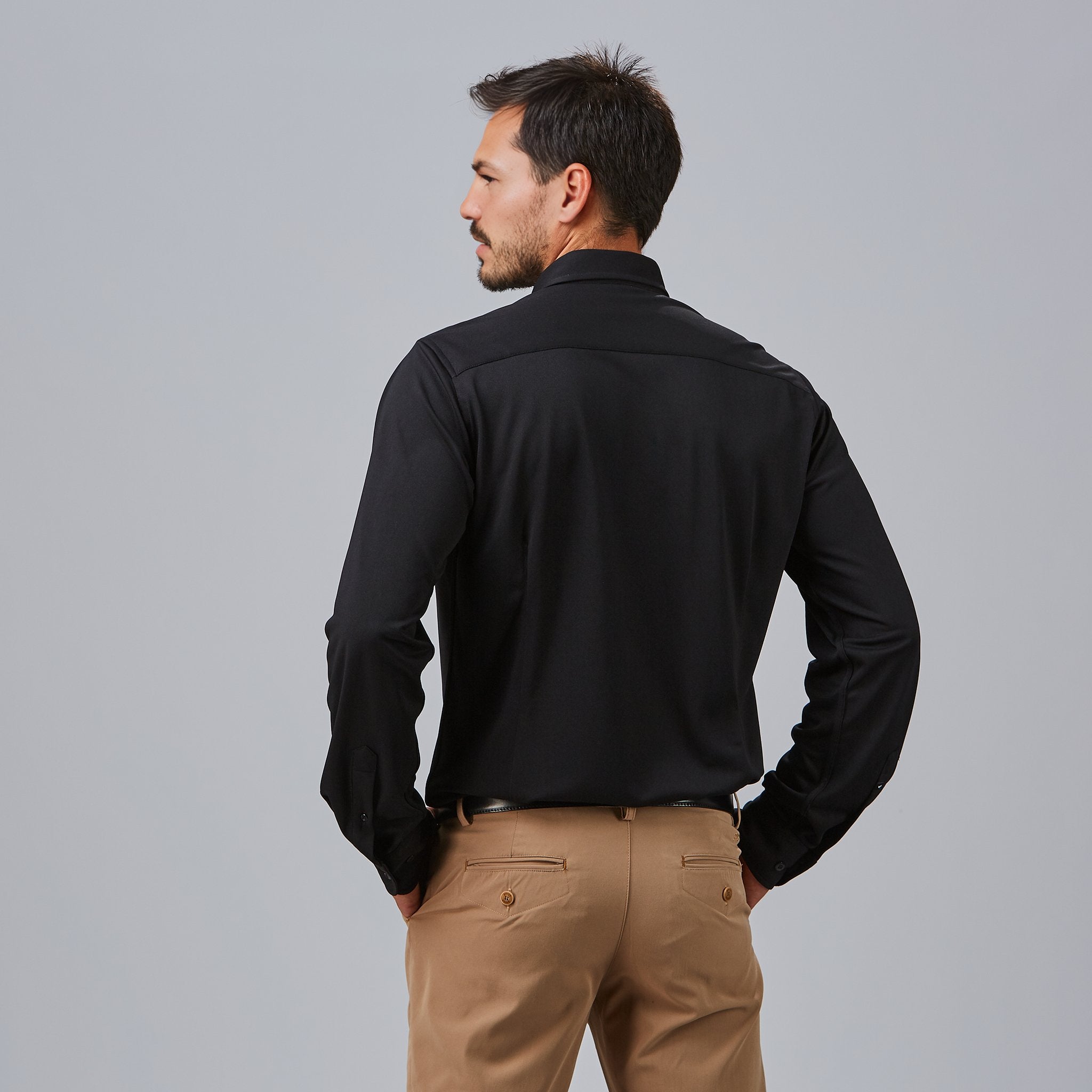 Gary's Salvatore chemise homme slim noir marine blanc