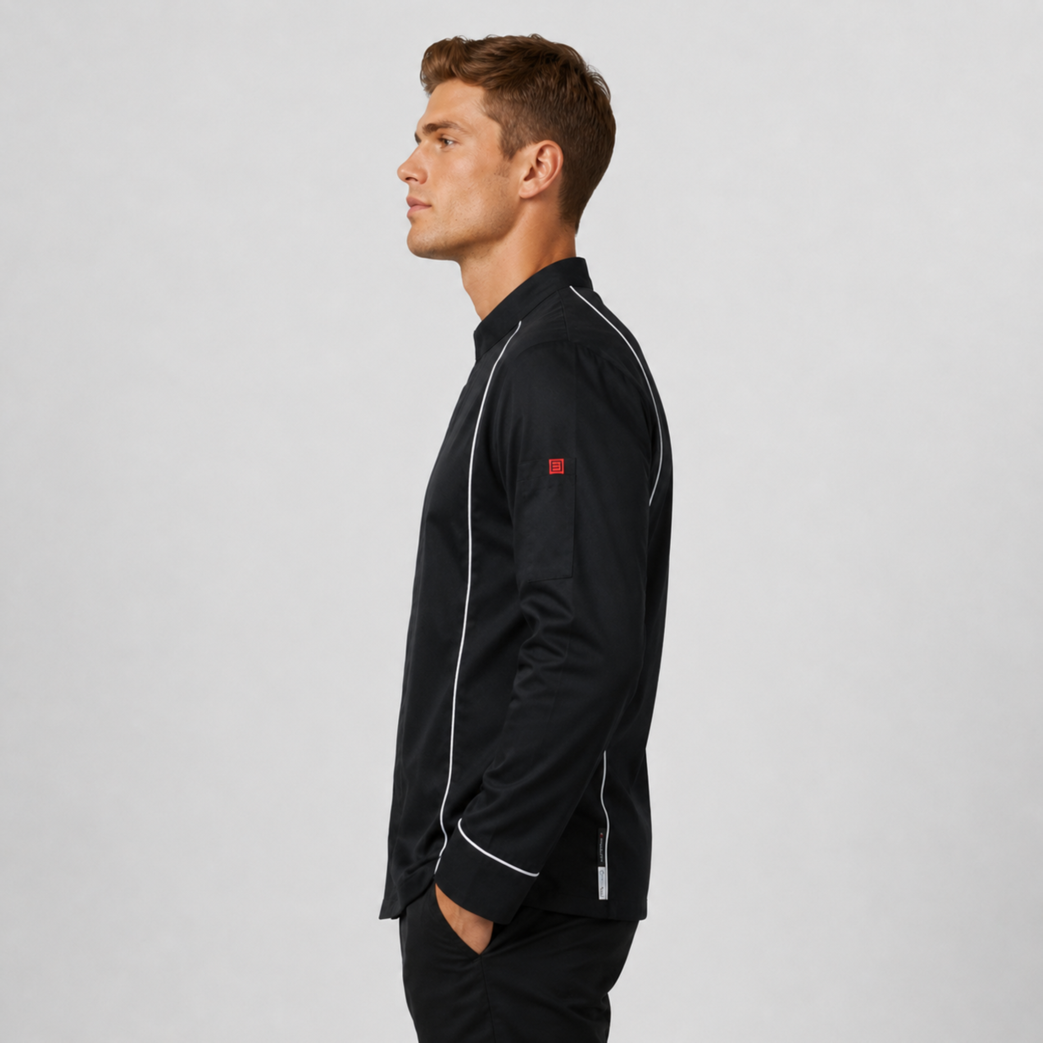 Gary's Apis veste cuisine noire L coton Lyocell