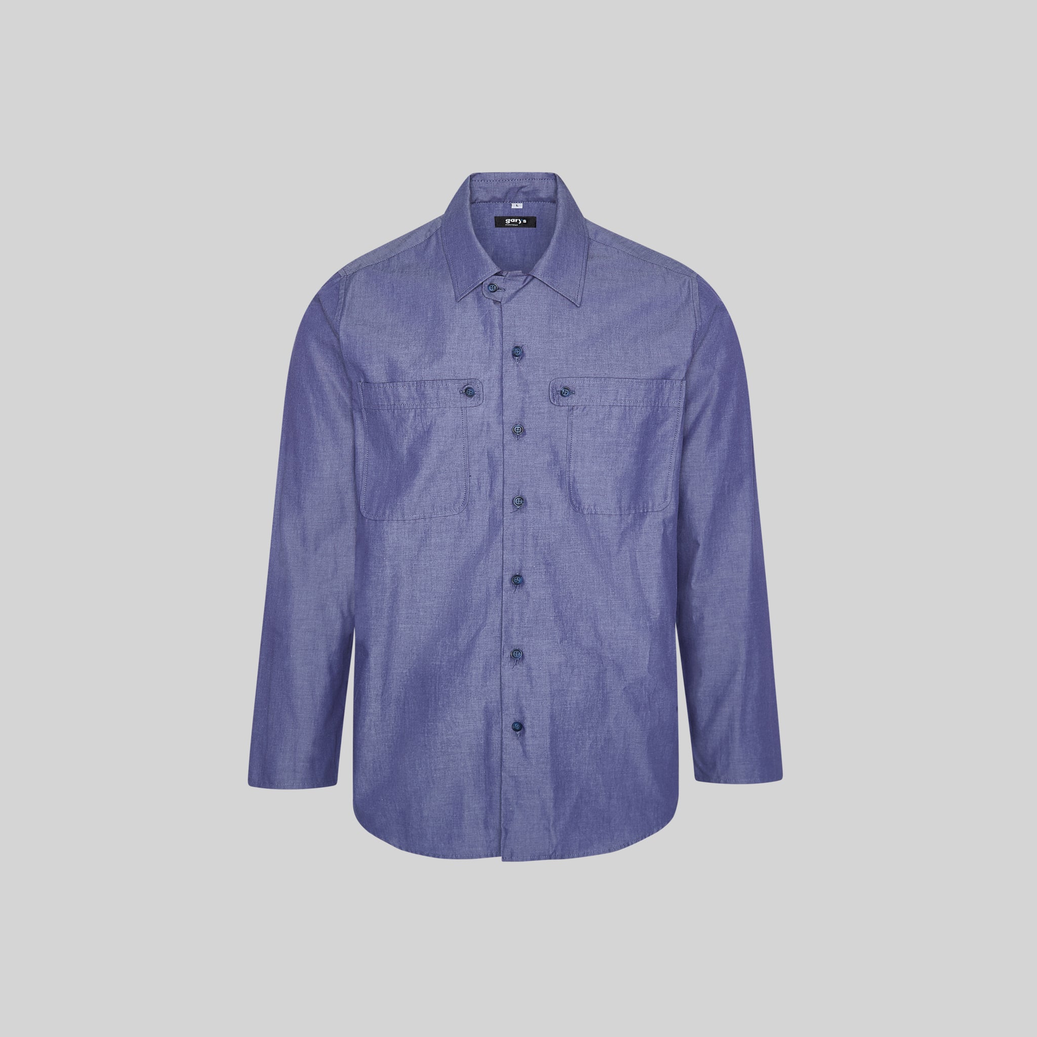 Gary's Davide chemise homme slim bleu marine 2 poches manches longues