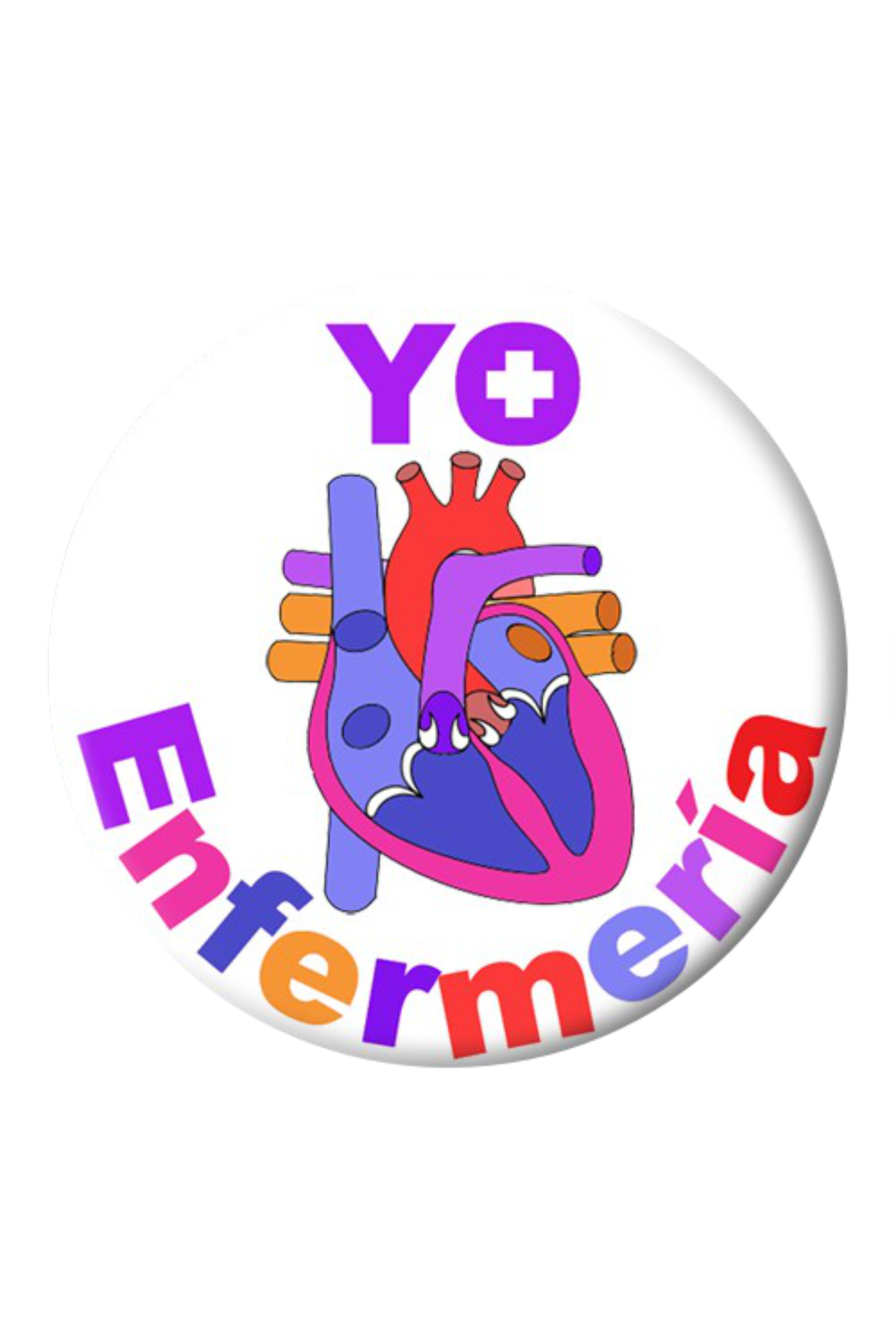 Enfermania badge humour cœur pin's 38 mm vêtement sac