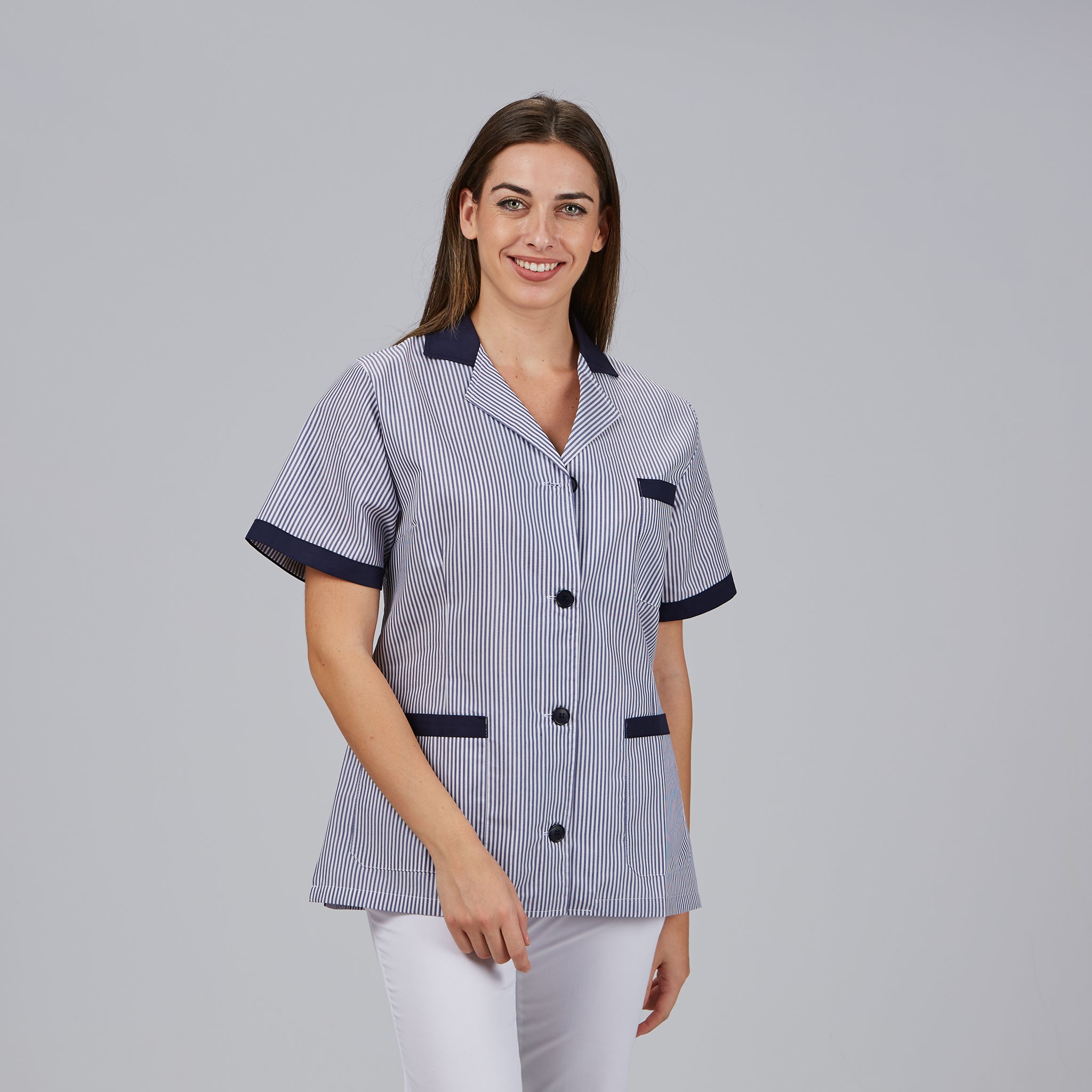Gary's Robes blouse médicale femme Vichy marine manches courtes