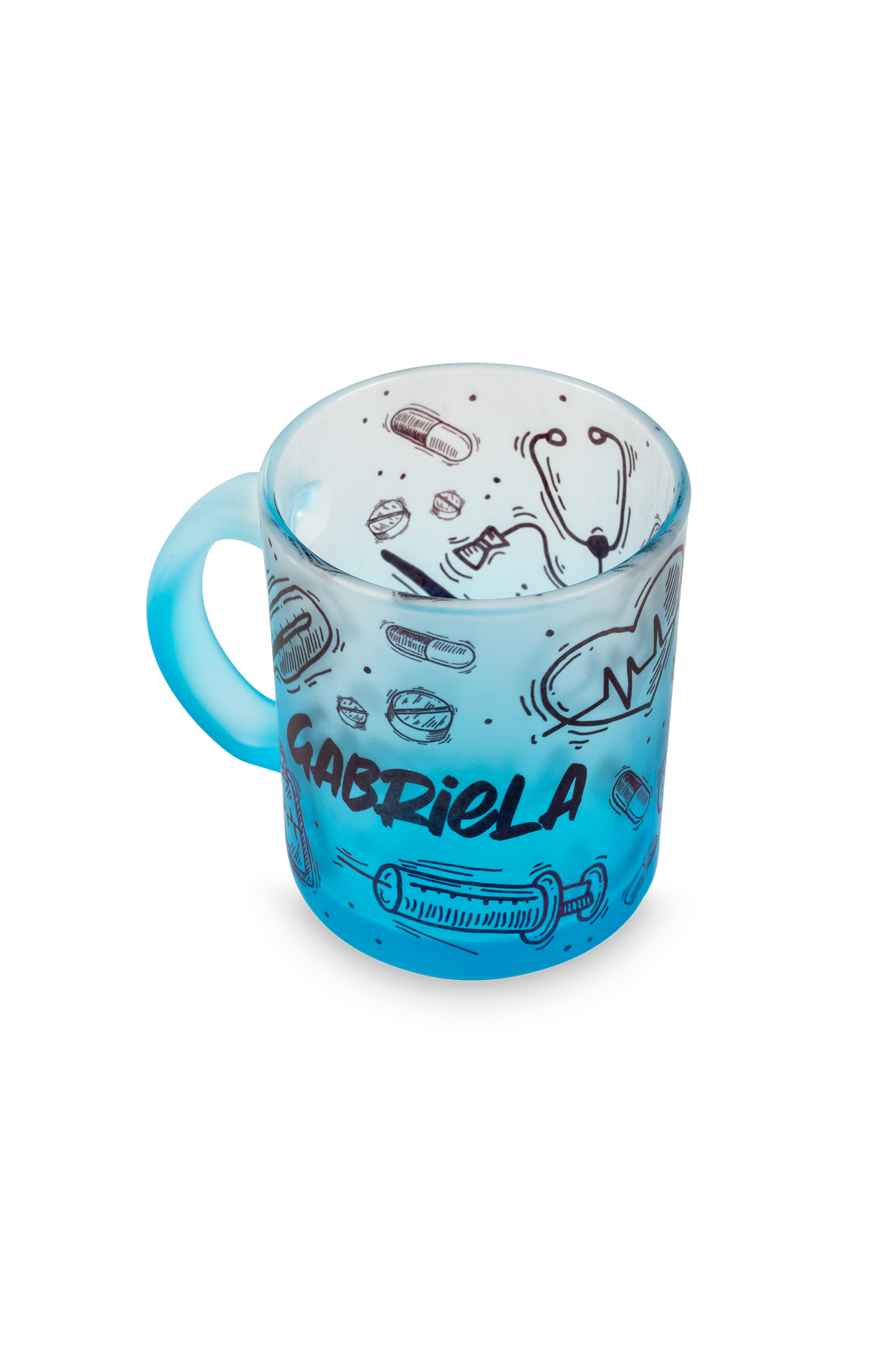 Enfermania Regalos Motion tasse verre bleu 350 ml