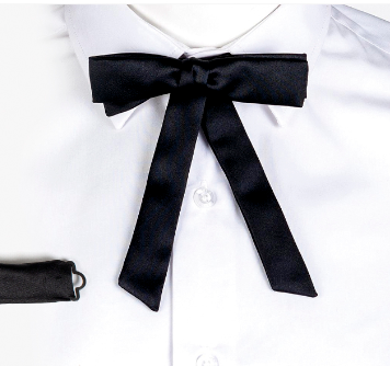 GARY'S nœud papillon satin noir attache clip