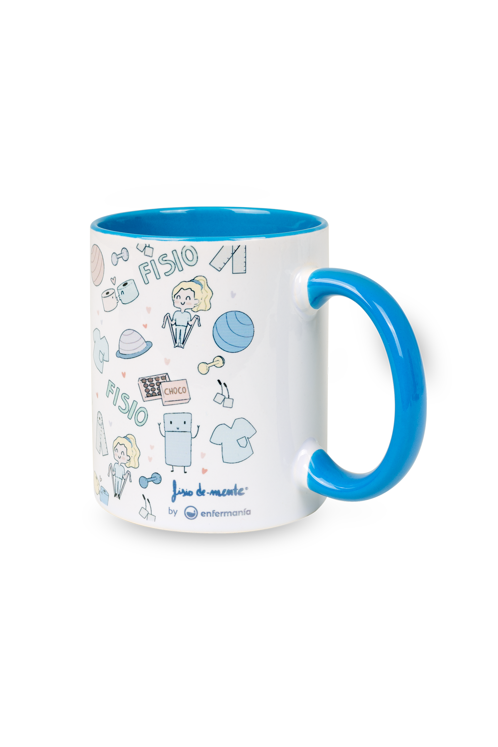 Enfermania Fisio Pastel mug céramique bleu clair 350 ml