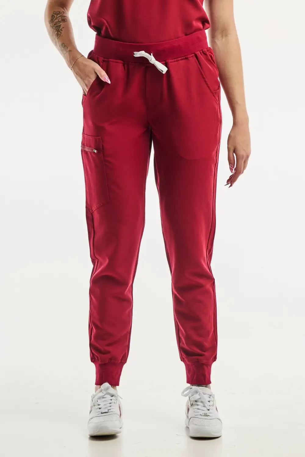 Aelin Paris pantalon médical femme rouge stretch