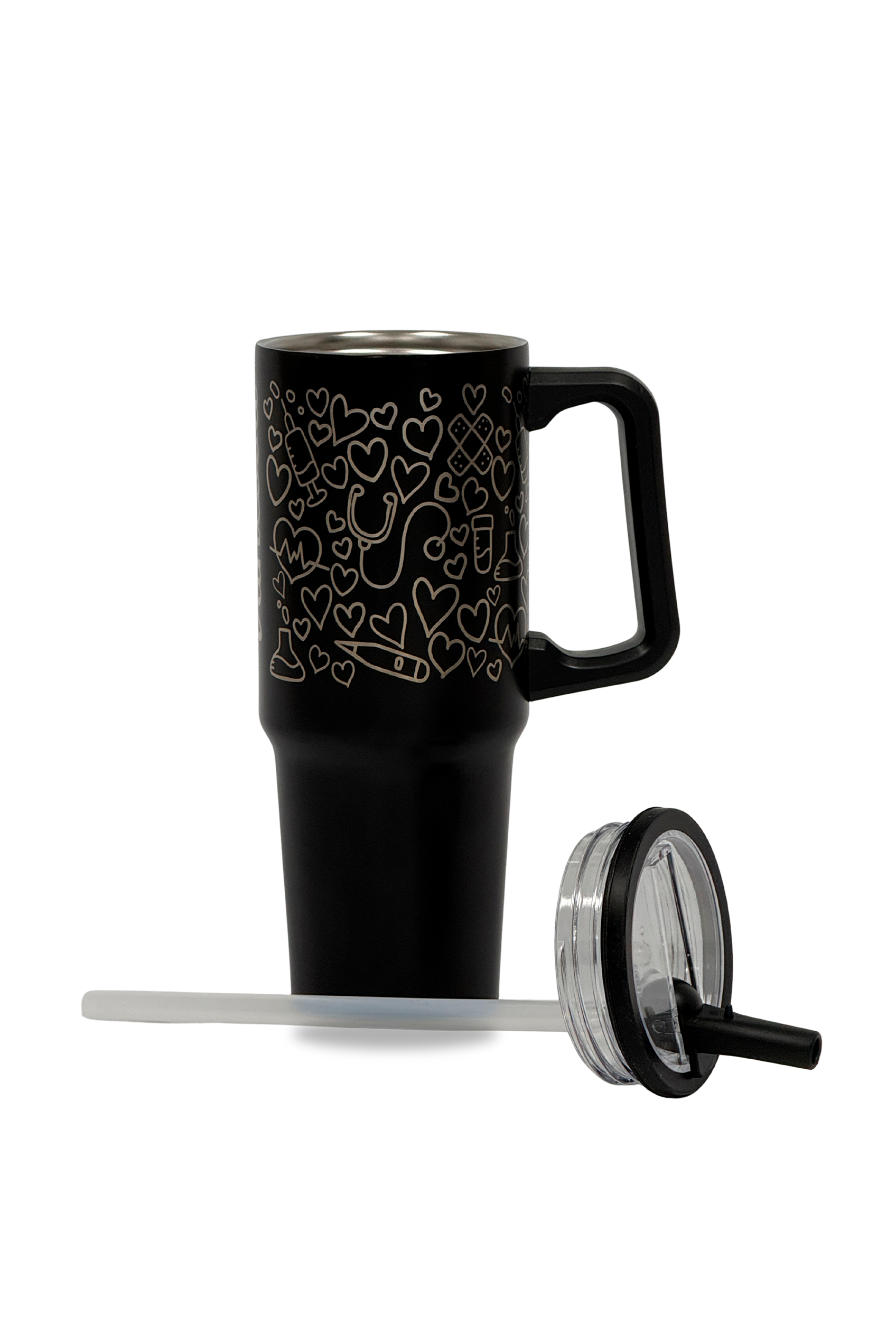 Enfermania Sweet Cake jarre thermique noire 870 ml gravée