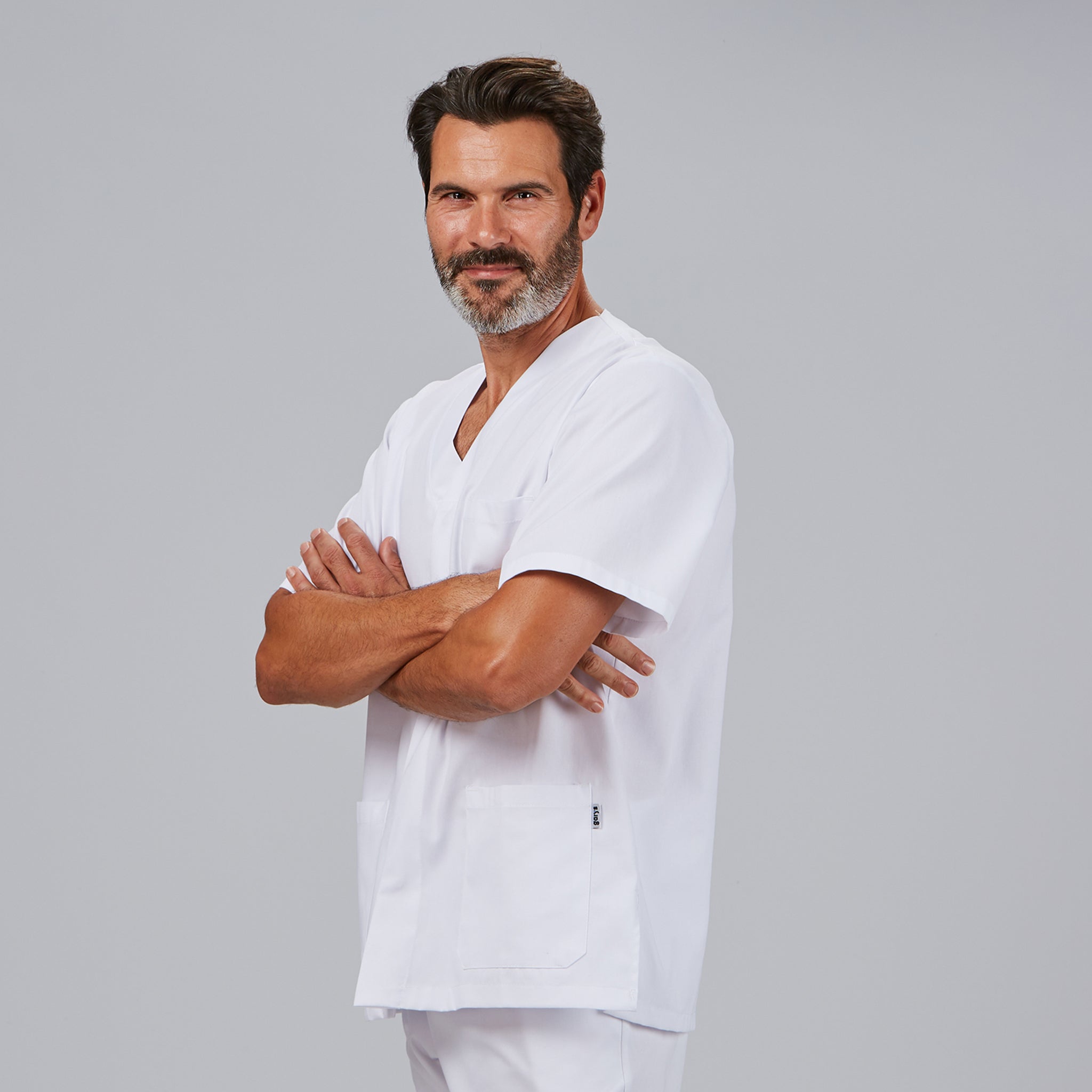 Gary's Edgar blouse homme blanche col V santé homme