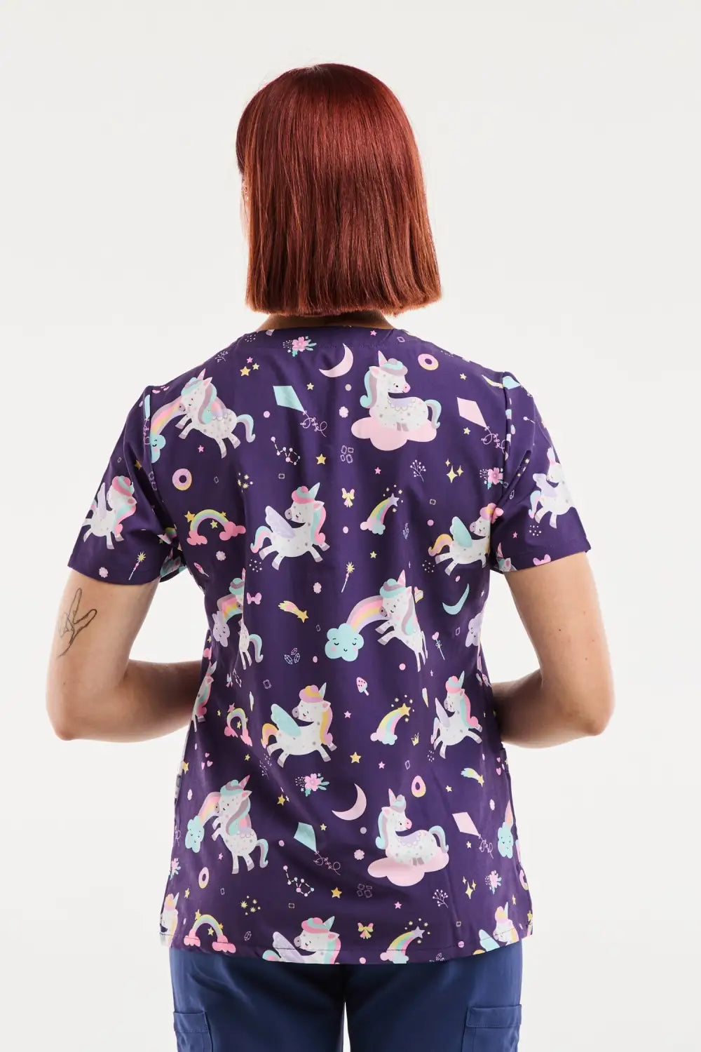 Aelin Serena Tunique Stretch Motifs Magiques Violet Femme