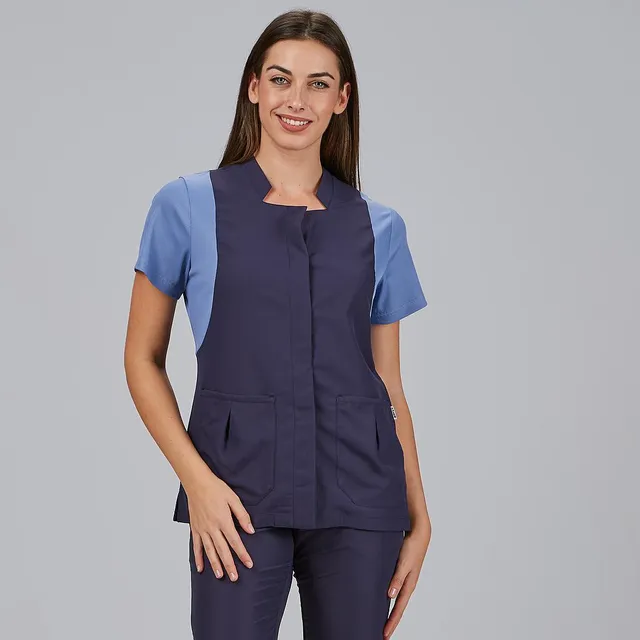 Gary's Carmina blouse médicale femme marine manches courtes M