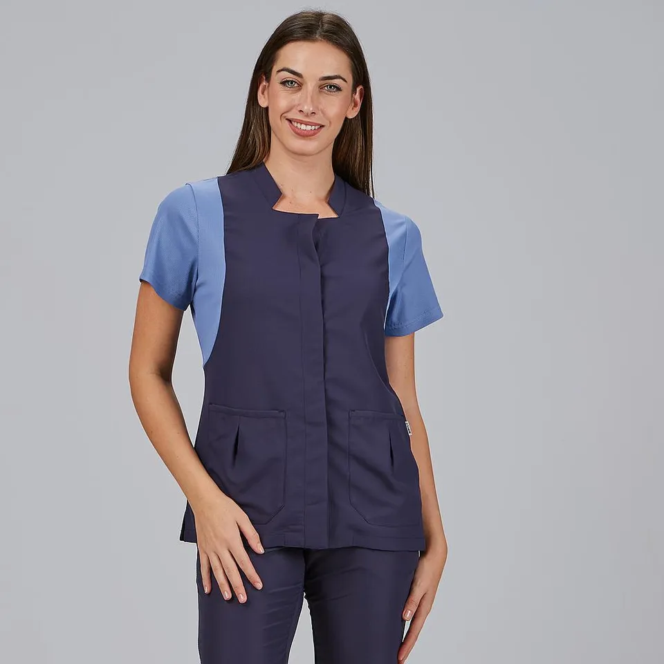 Gary's Carmina blouse médicale femme marine manches courtes M