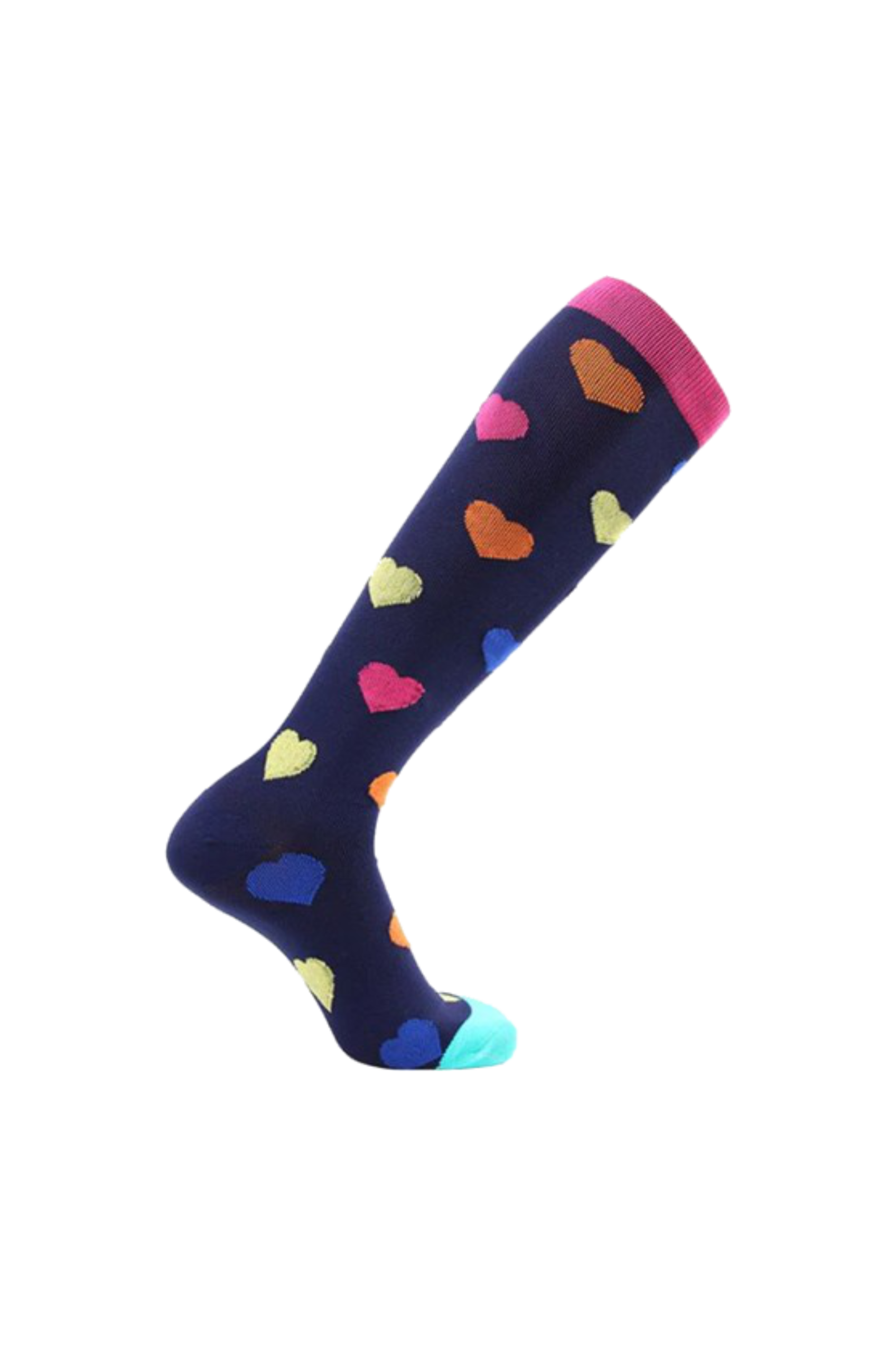 Enfermania Ropa Coeurs chaussettes de compression marine