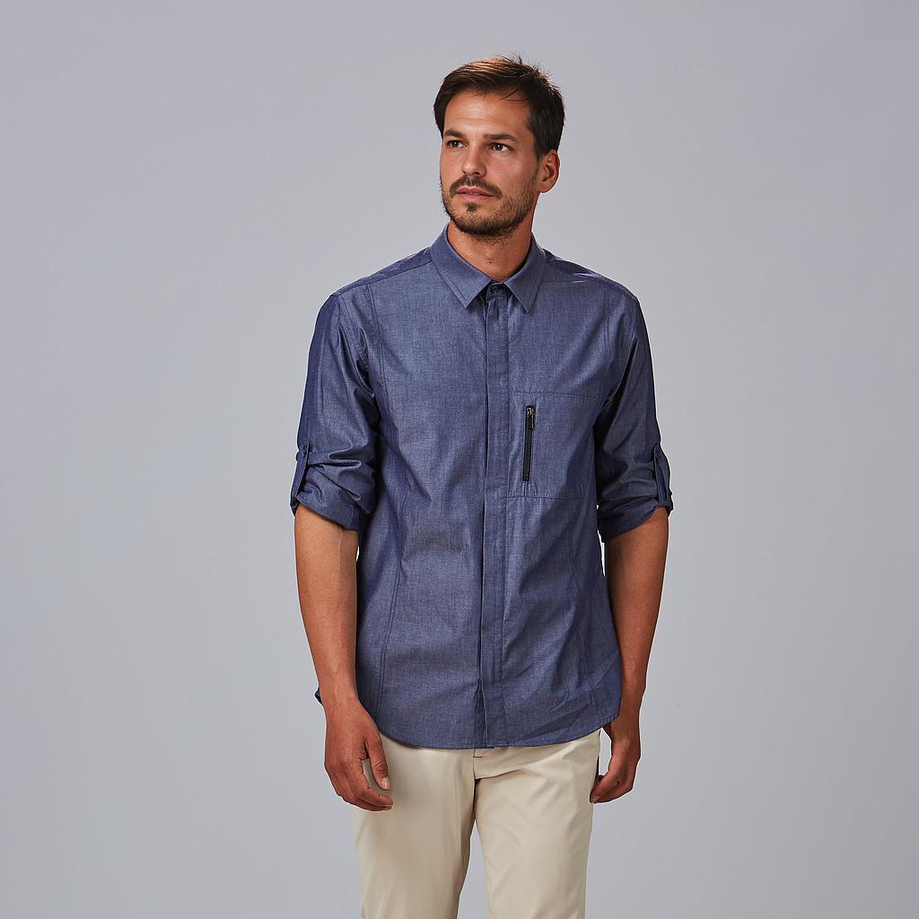 Gary's Fabio Zip chemise homme slim marine coton