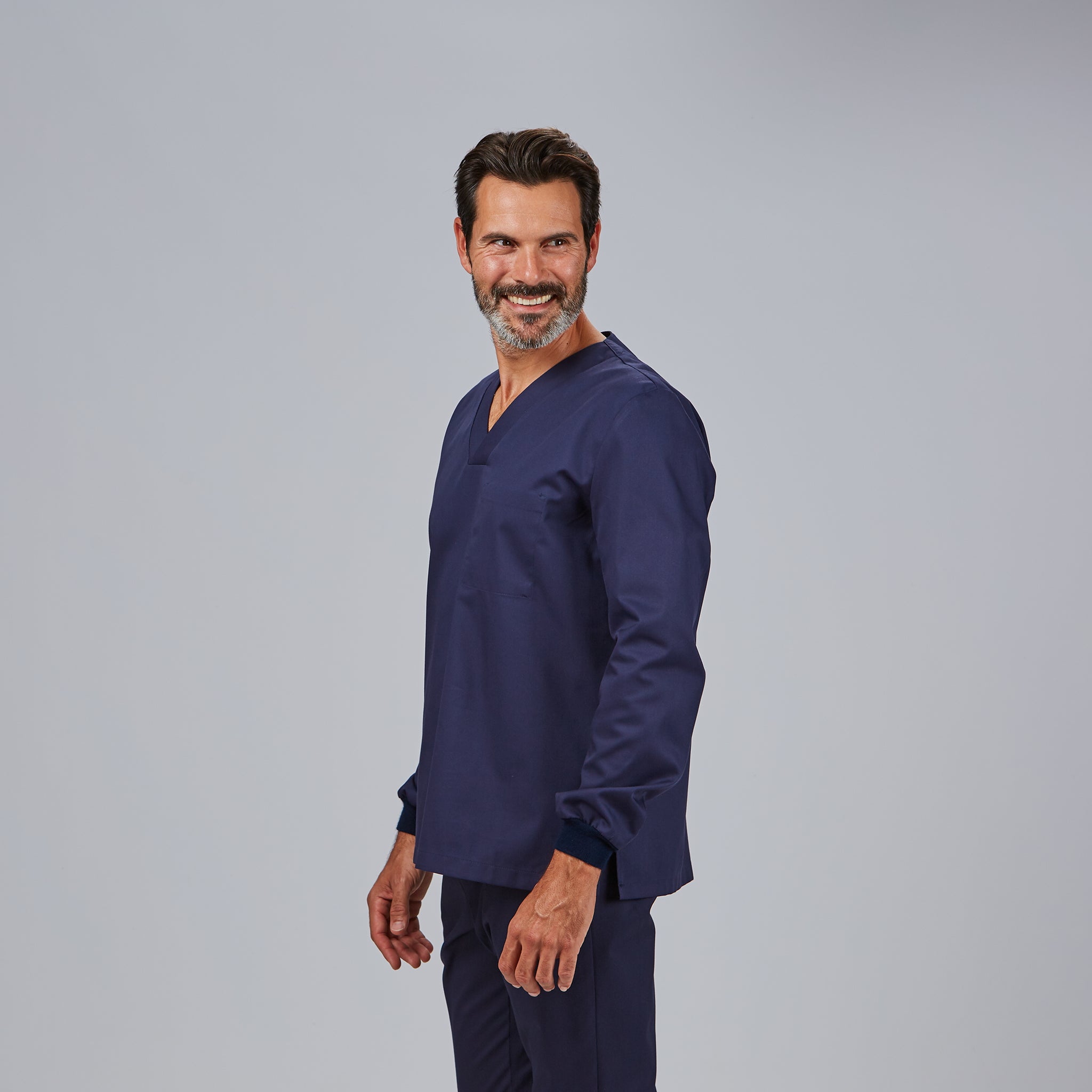 GARY'S Adela blouse unisexe blanche col V sarga