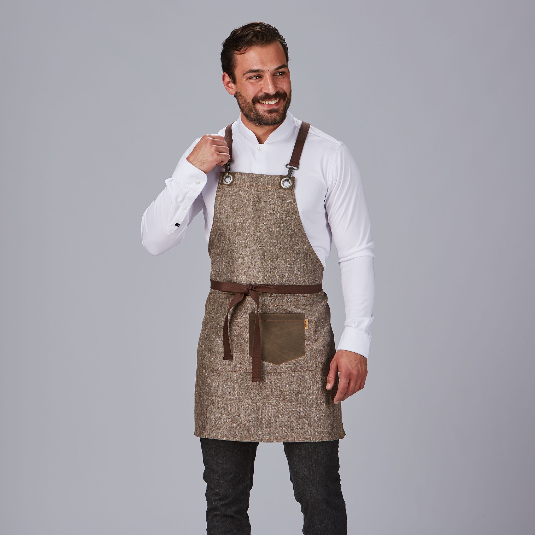 GARY'S Aprons Gobi tablier bavette beige 74x80 cm 3 poches