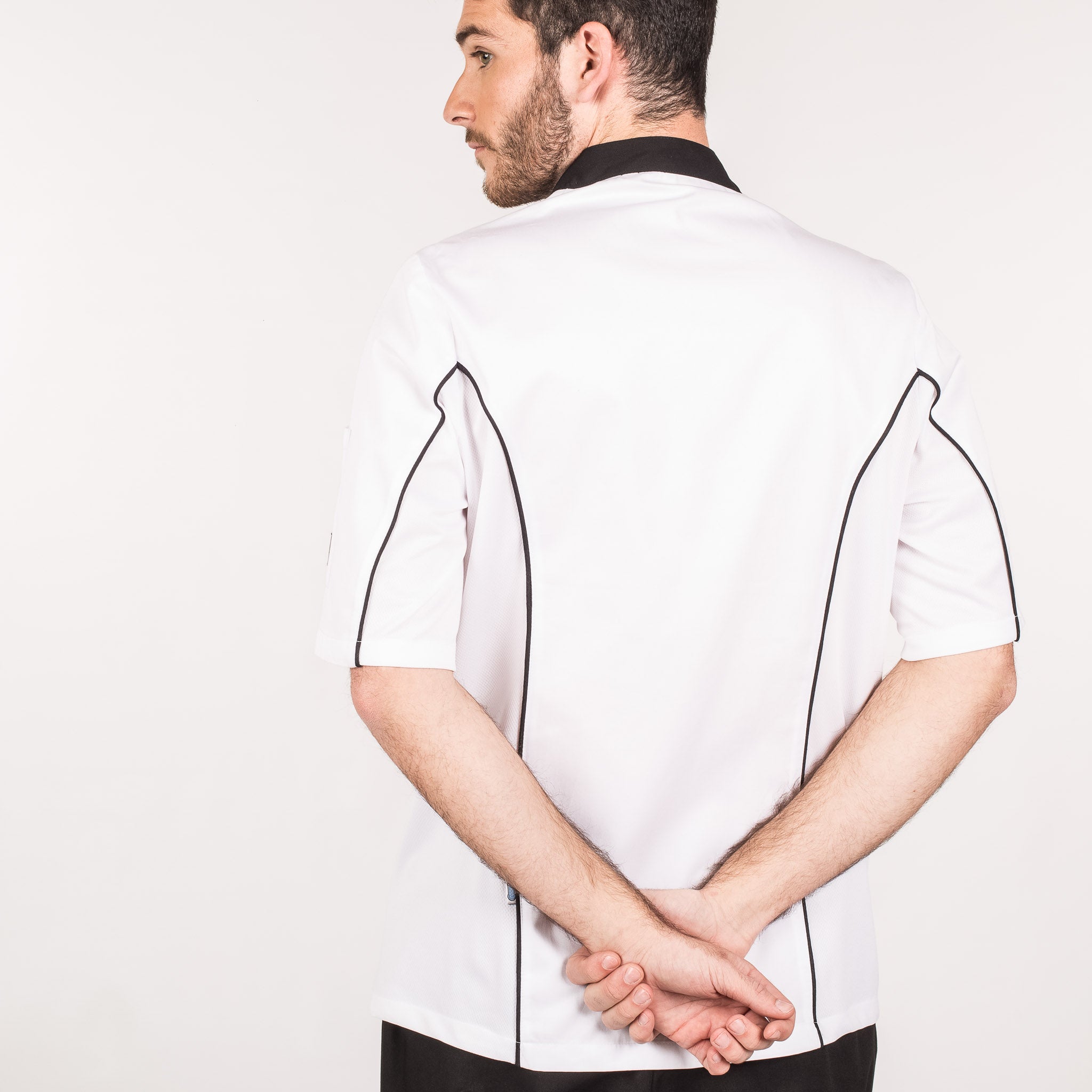 Gary's Perseo veste cuisinier homme blanche coton manches