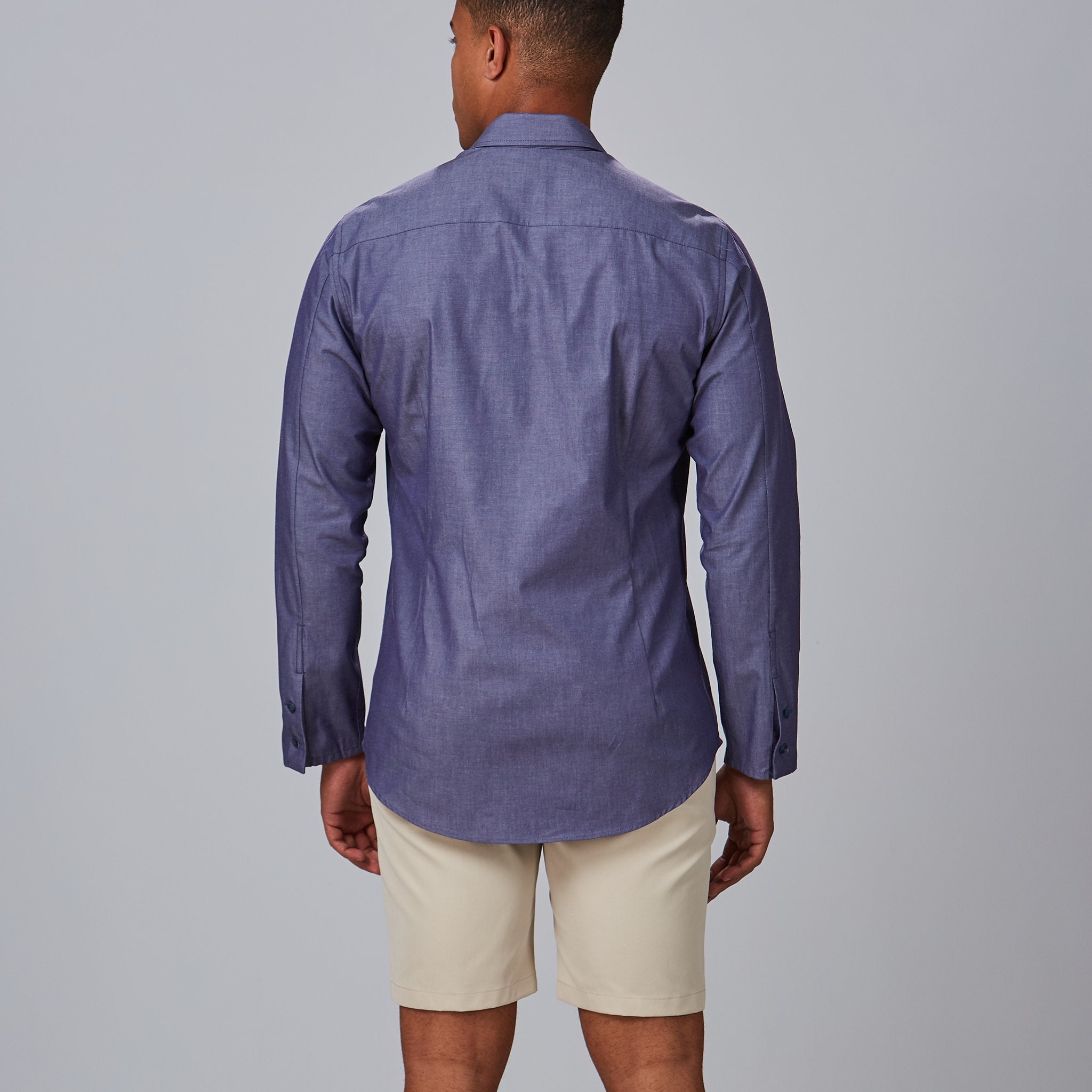 Gary's Davide chemise homme slim bleu marine 2 poches manches longues