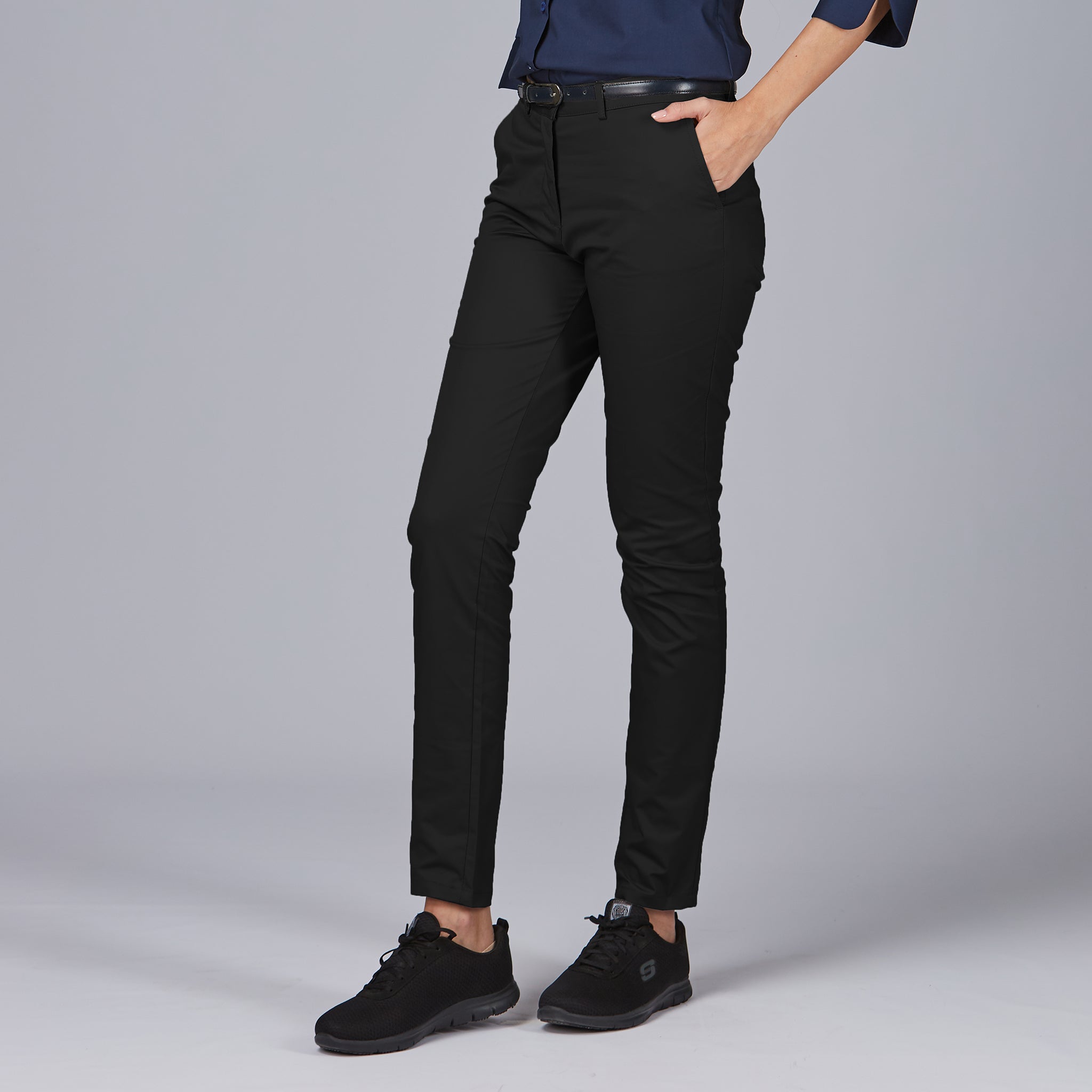 Gary's pantalon chino femme stretch noir coton