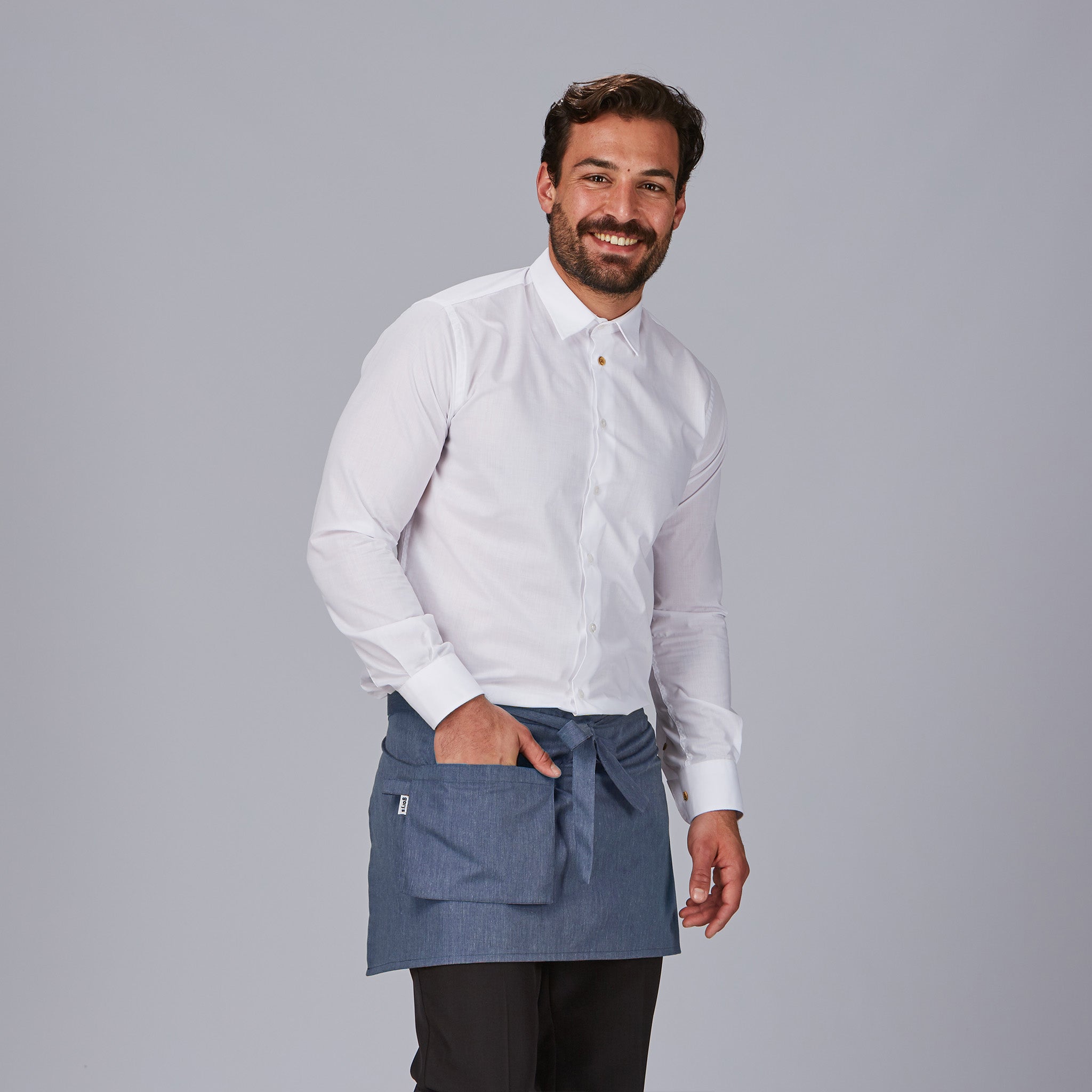 Gary's Recycled Twill 35x67 tablier court noir