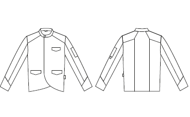 GARY'S Gil veste cuisine blanche manches longues XS