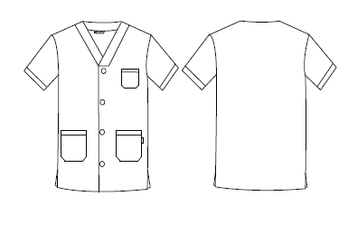 Gary's Blouse Cuisine Col V Blanc Vichy Marine